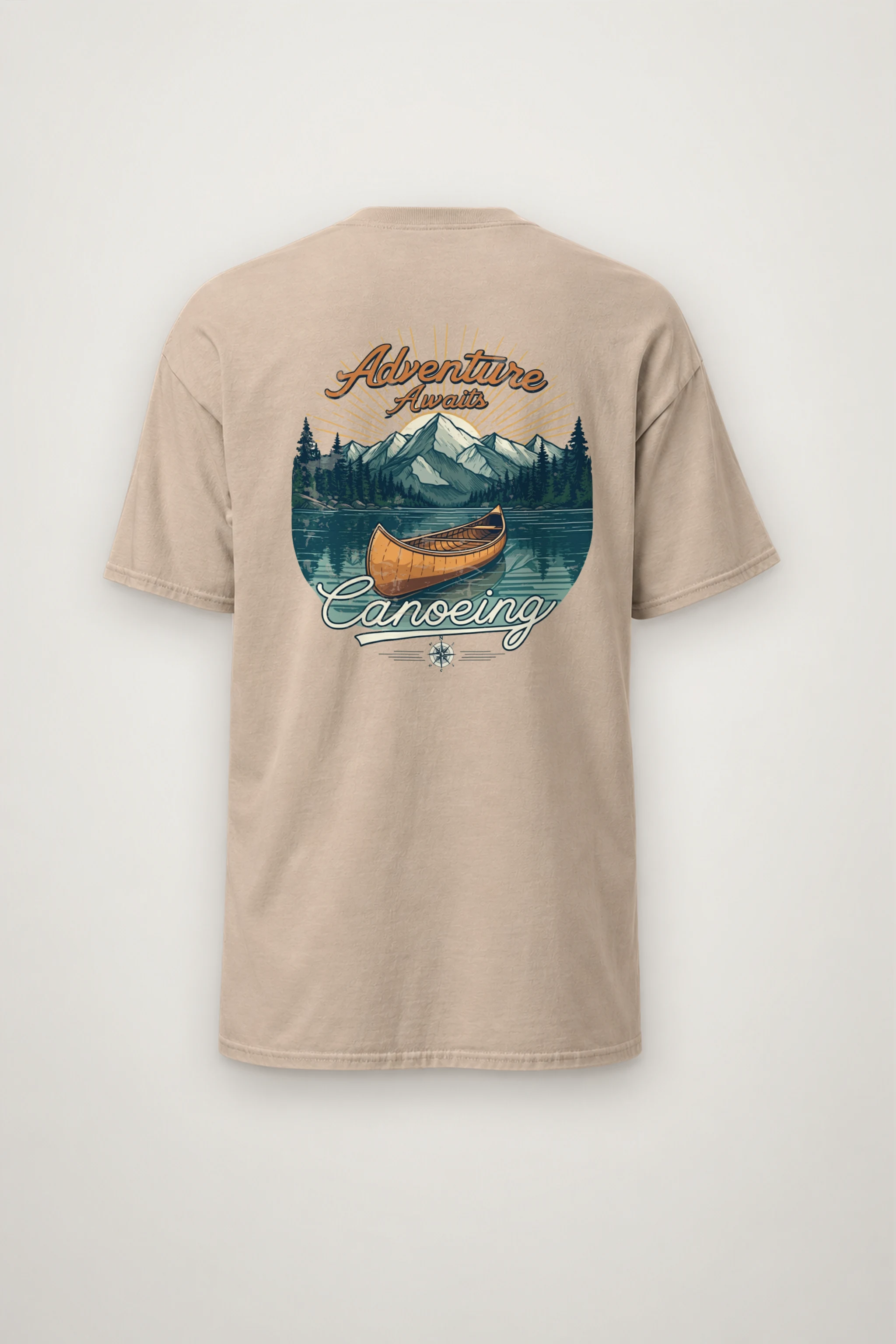 "Adventure Awaits Canoeing" Heavyweight Unisex Crewneck T-shirt