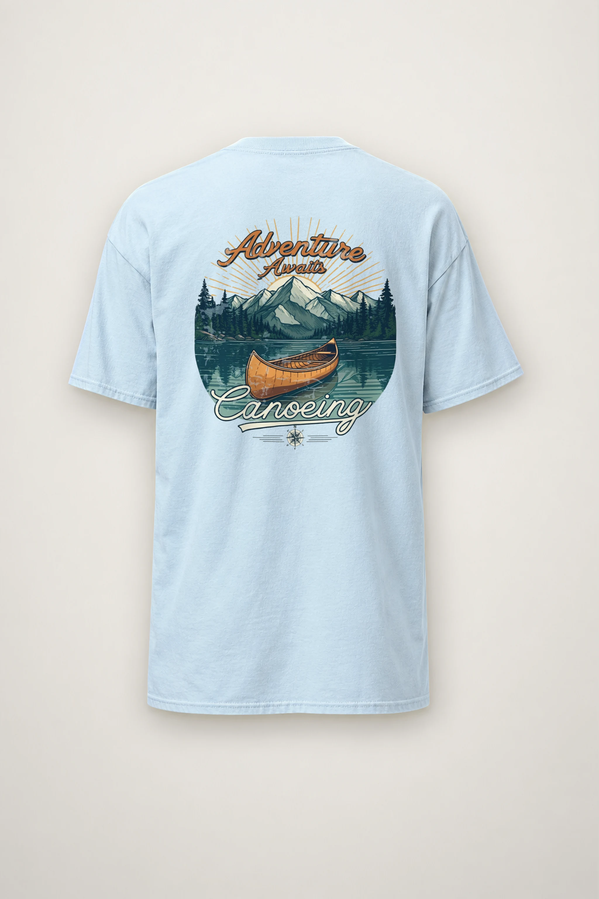 "Adventure Awaits Canoeing" Heavyweight Unisex Crewneck T-shirt