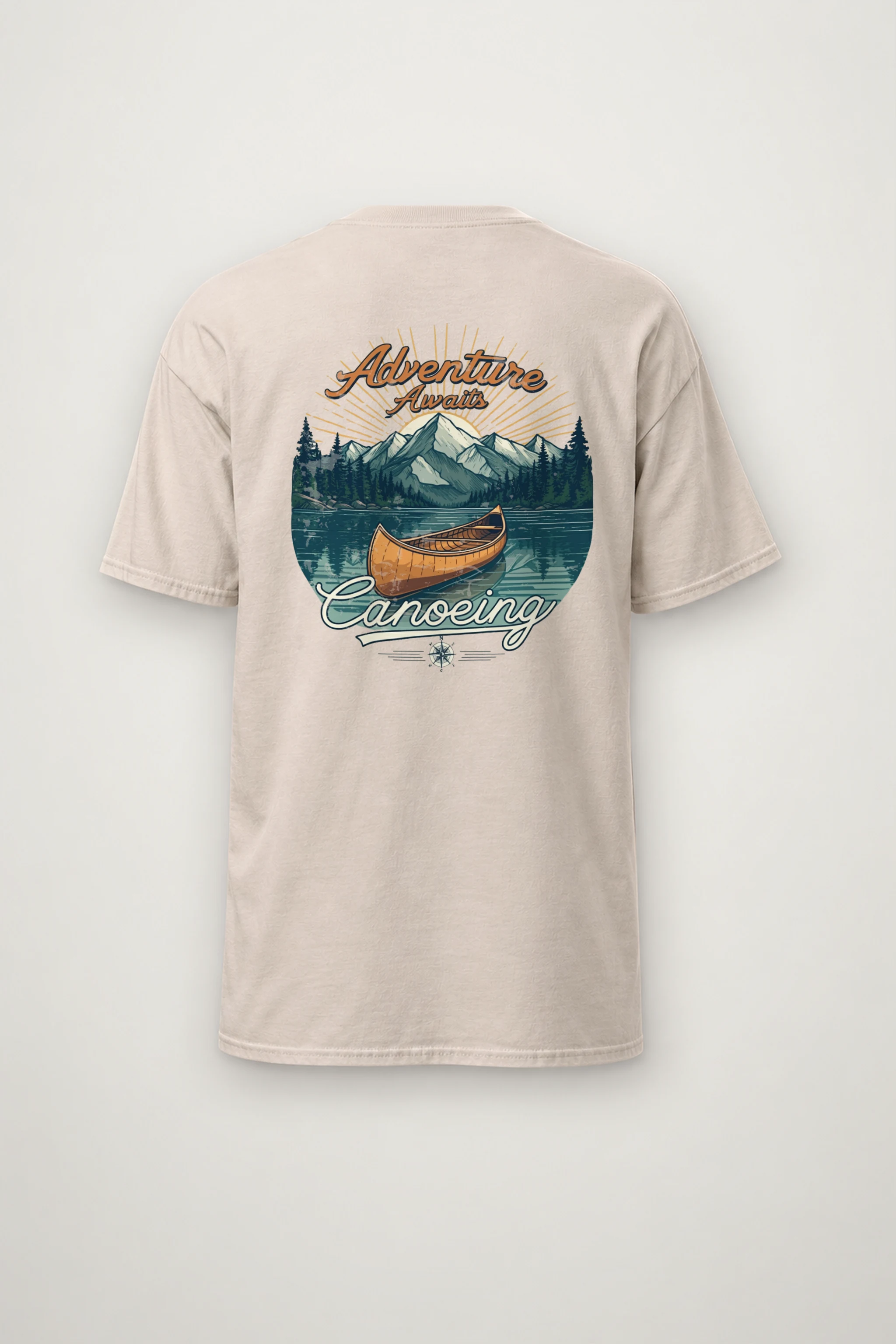 "Adventure Awaits Canoeing" Heavyweight Unisex Crewneck T-shirt