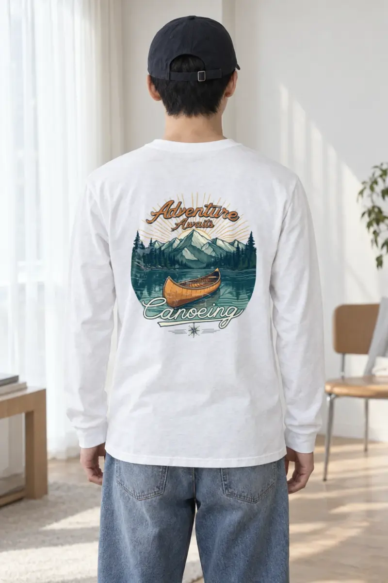 "Adventure Awaits Canoeing" Unisex Longsleeve T-shirt