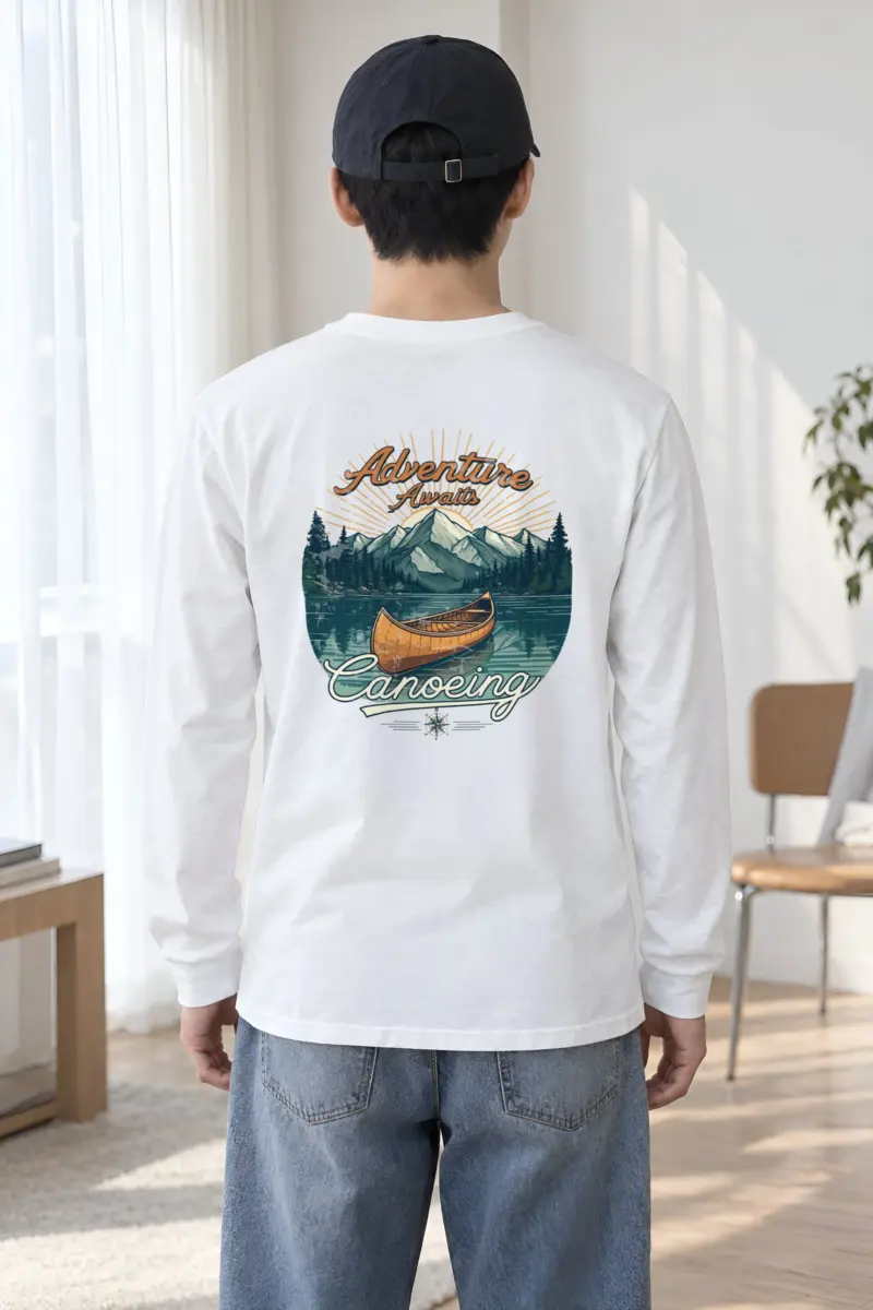 "Adventure Awaits Canoeing" Unisex Longsleeve T-shirt