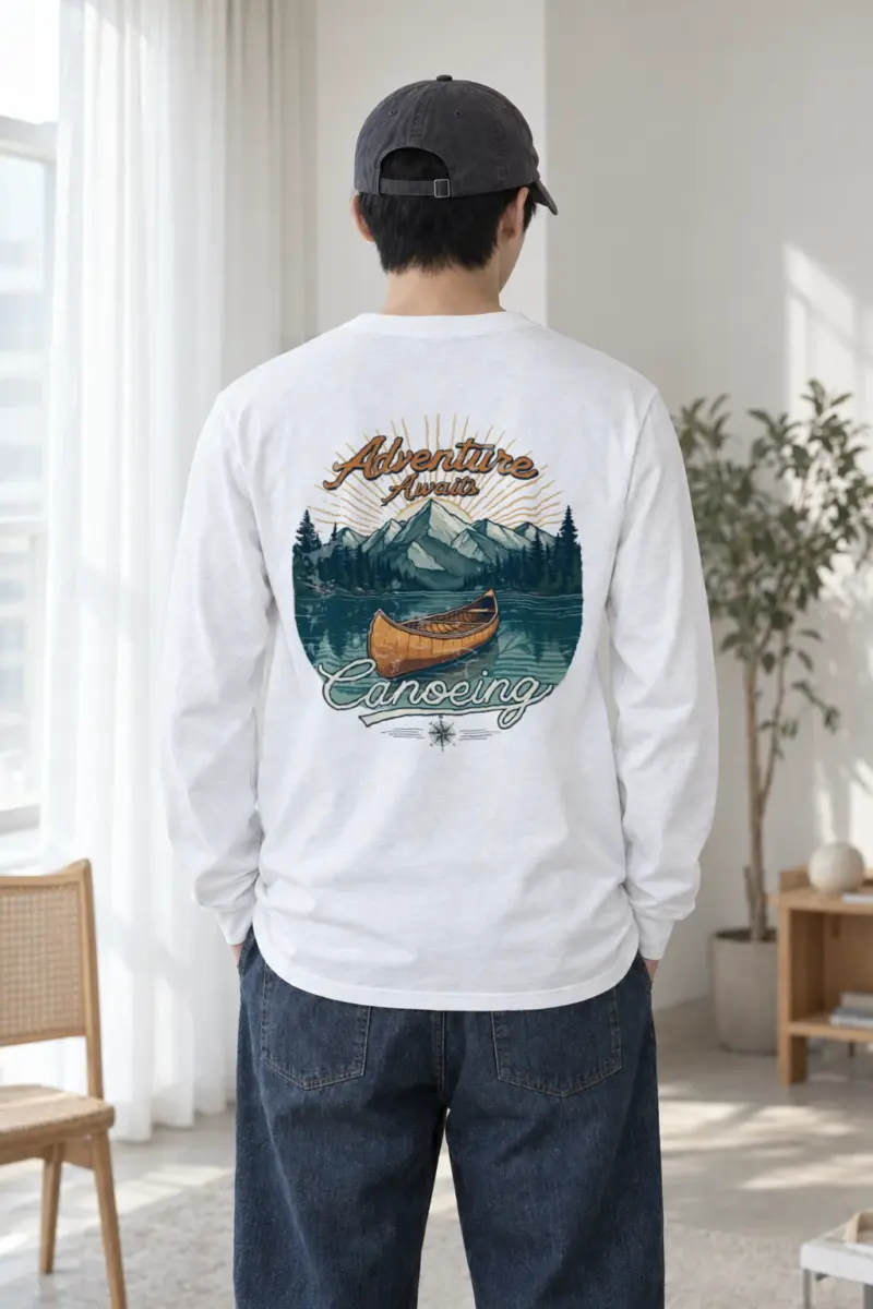 "Adventure Awaits Canoeing" Unisex Longsleeve T-shirt | Gildan 2400