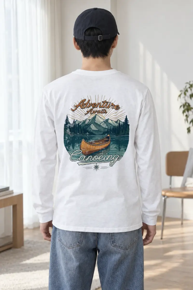 "Adventure Awaits Canoeing" Unisex Longsleeve T-shirt