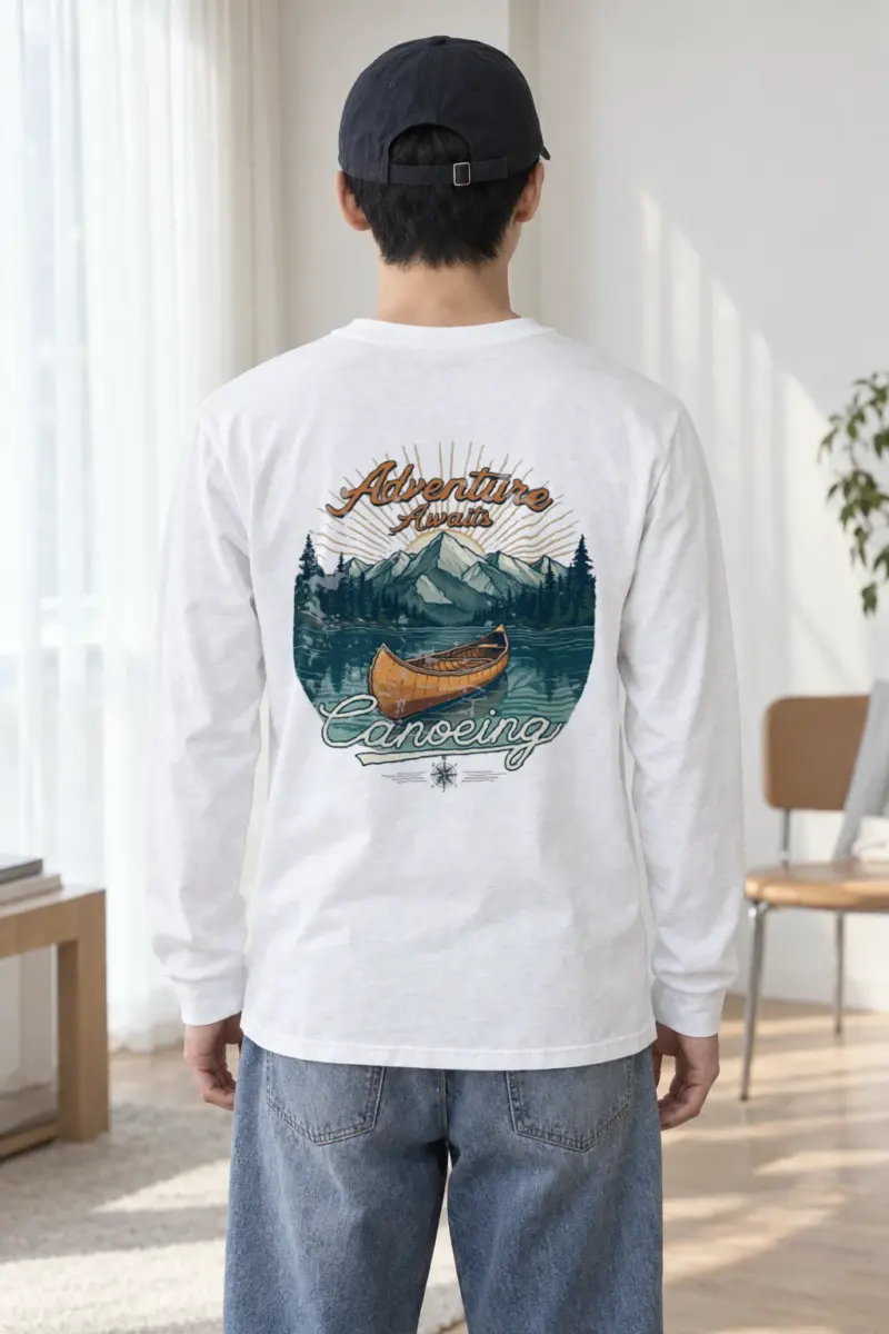 "Adventure Awaits Canoeing" Unisex Longsleeve T-shirt