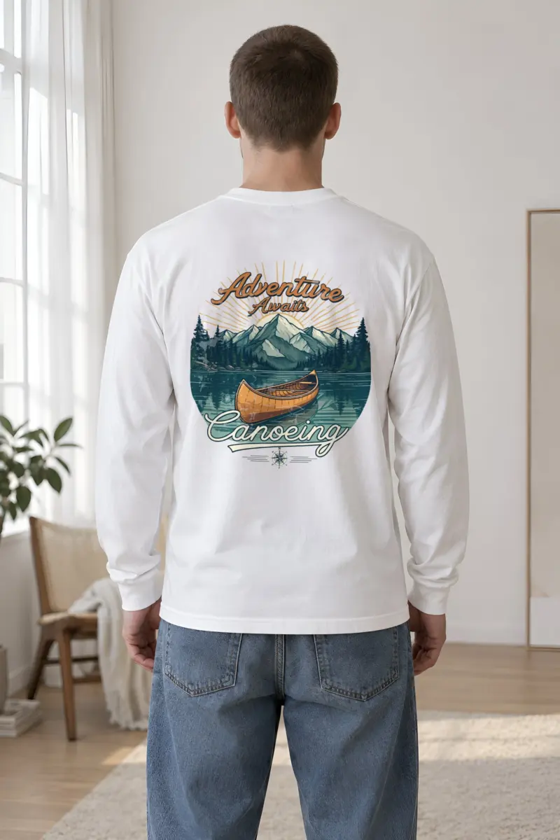 "Adventure Awaits Canoeing" Unisex Longsleeve T-shirt