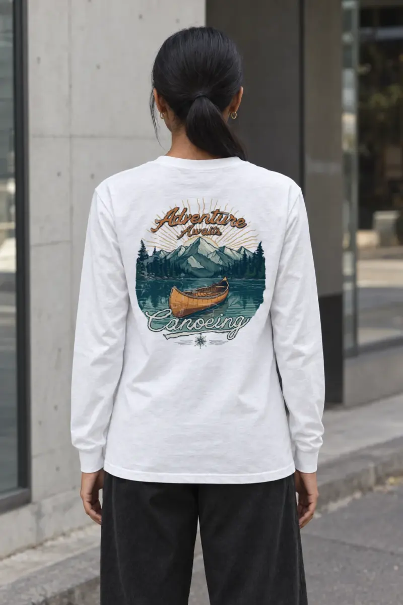 "Adventure Awaits Canoeing" Unisex Longsleeve T-shirt | Gildan 2400