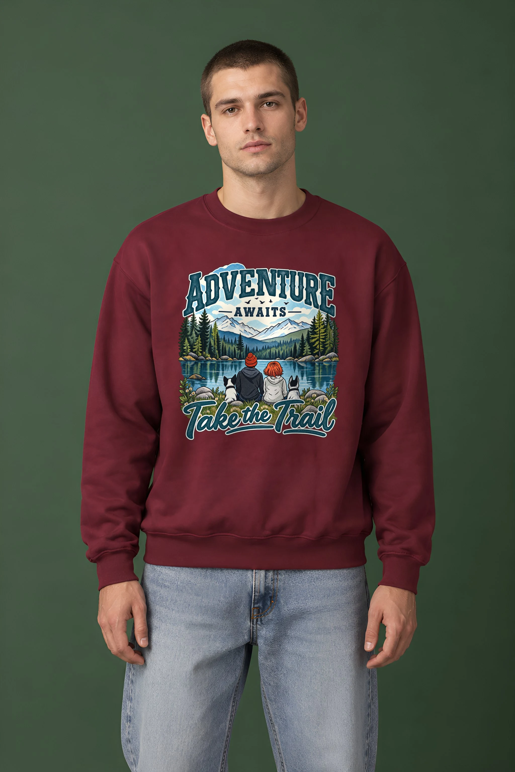 "Adventure Awaits" 1 Crewneck Sweatshirt