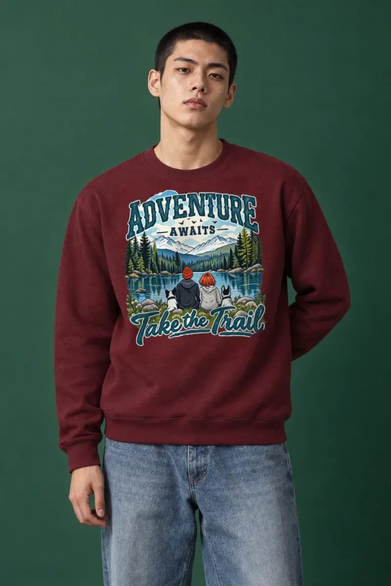 "Adventure Awaits" Heavy Blend Unisex Crewneck Sweatshirt | Gildan 18000