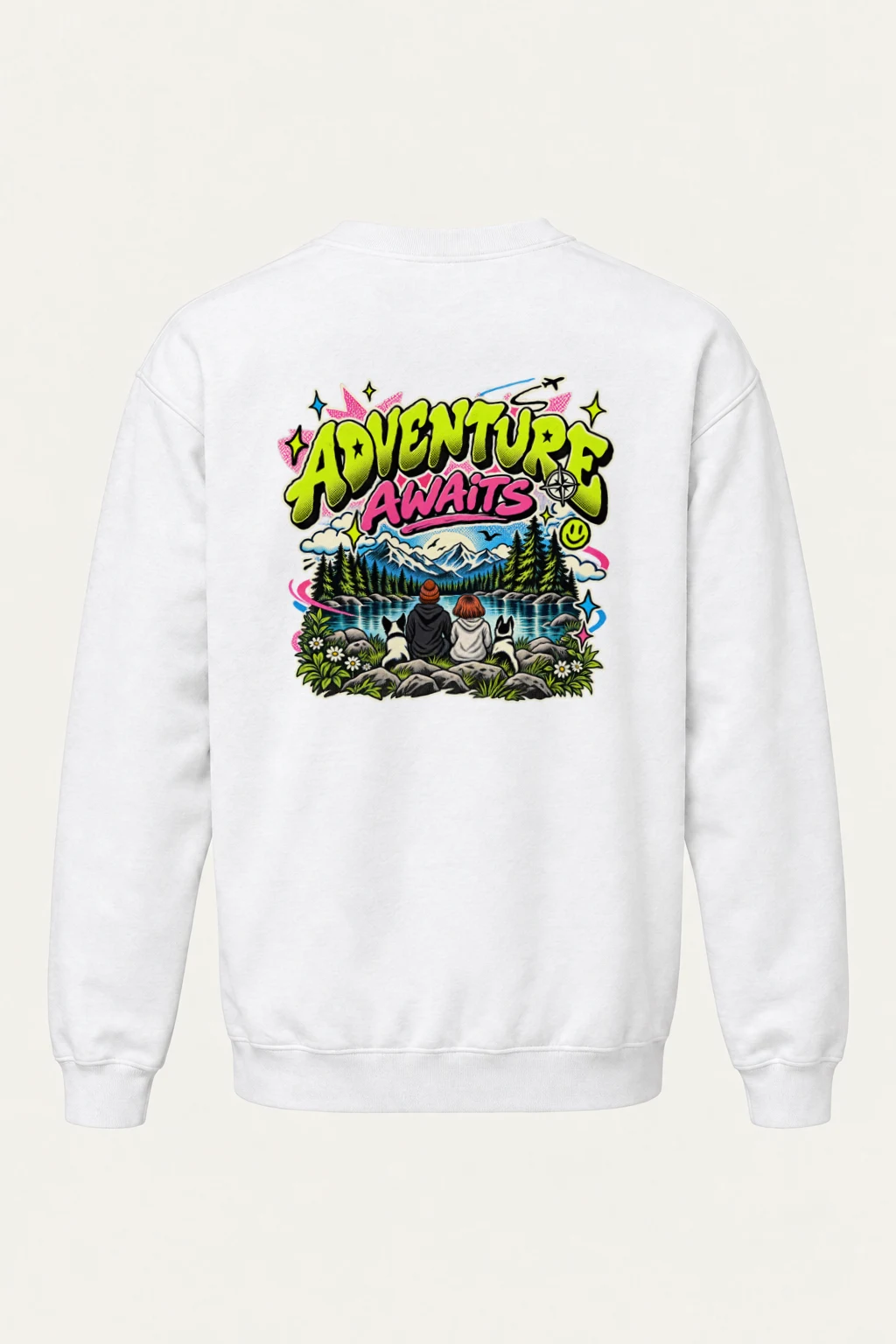 "Adventure Awaits" Heavy Blend Unisex Crewneck Sweatshirt | Gildan 18000