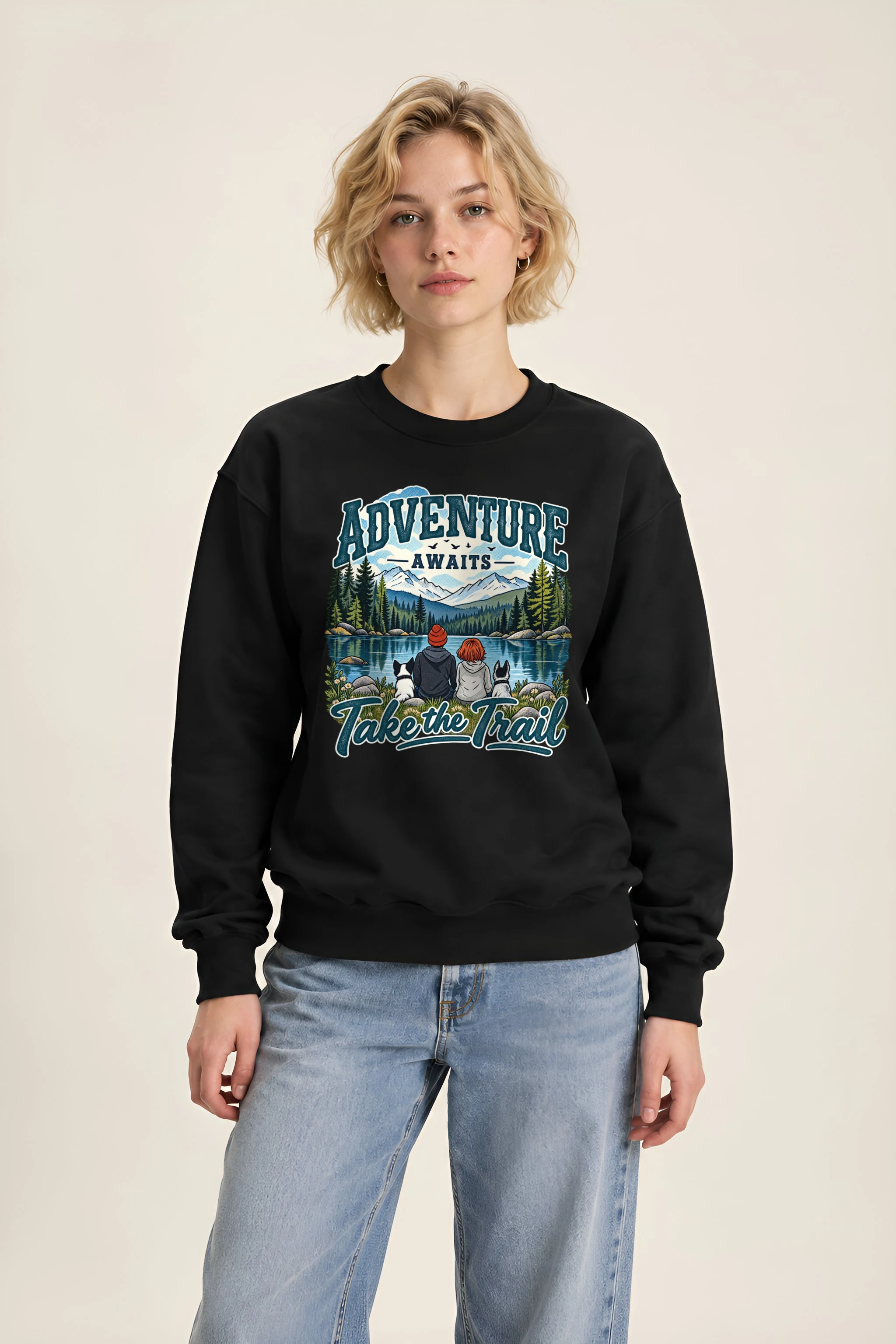 "Adventure Awaits" 1 Crewneck Sweatshirt