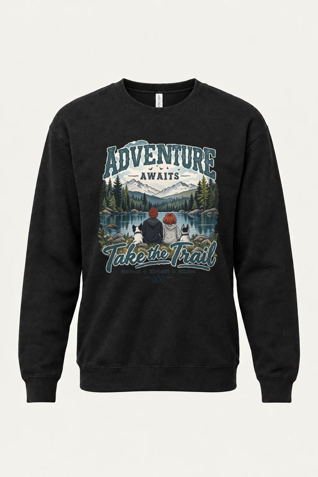 "Adventure Awaits" Heavy Blend Unisex Crewneck Sweatshirt | Gildan 18000