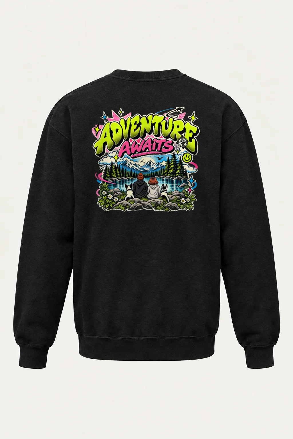 "Adventure Awaits" Heavy Blend Unisex Crewneck Sweatshirt | Gildan 18000