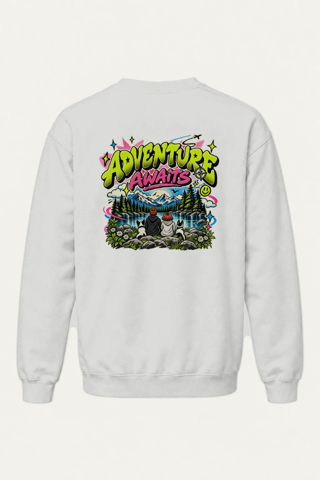 "Adventure Awaits" Heavy Blend Unisex Crewneck Sweatshirt | Gildan 18000