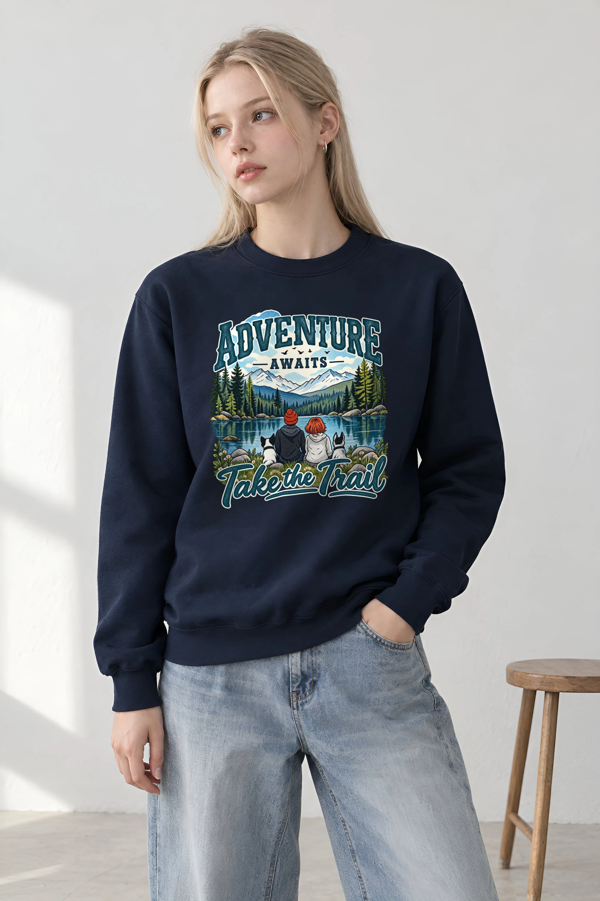 "Adventure Awaits" 1 Crewneck Sweatshirt