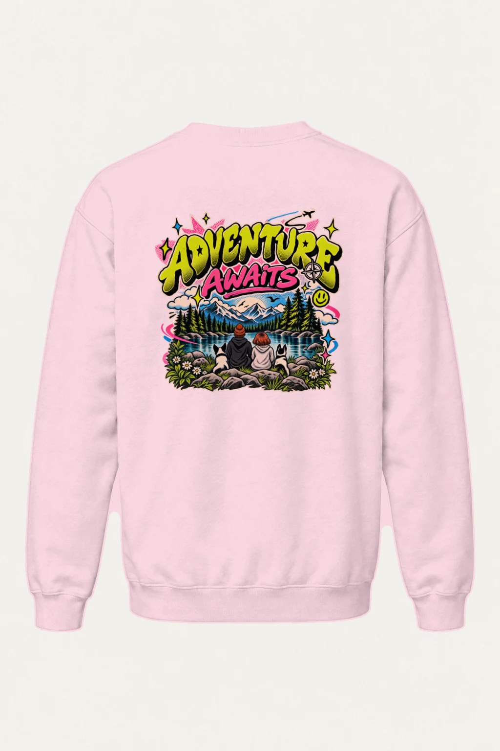 "Adventure Awaits" Heavy Blend Unisex Crewneck Sweatshirt | Gildan 18000