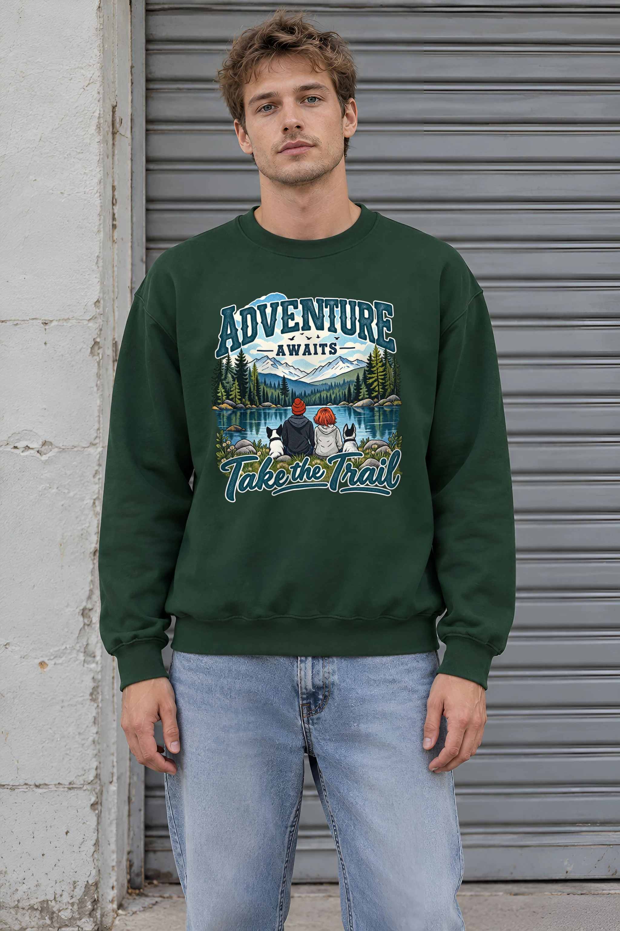 "Adventure Awaits" 1 Crewneck Sweatshirt