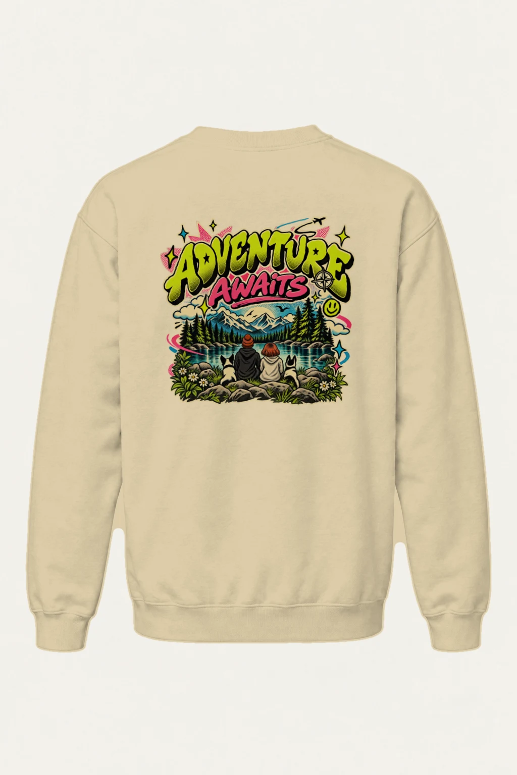 "Adventure Awaits" Heavy Blend Unisex Crewneck Sweatshirt | Gildan 18000