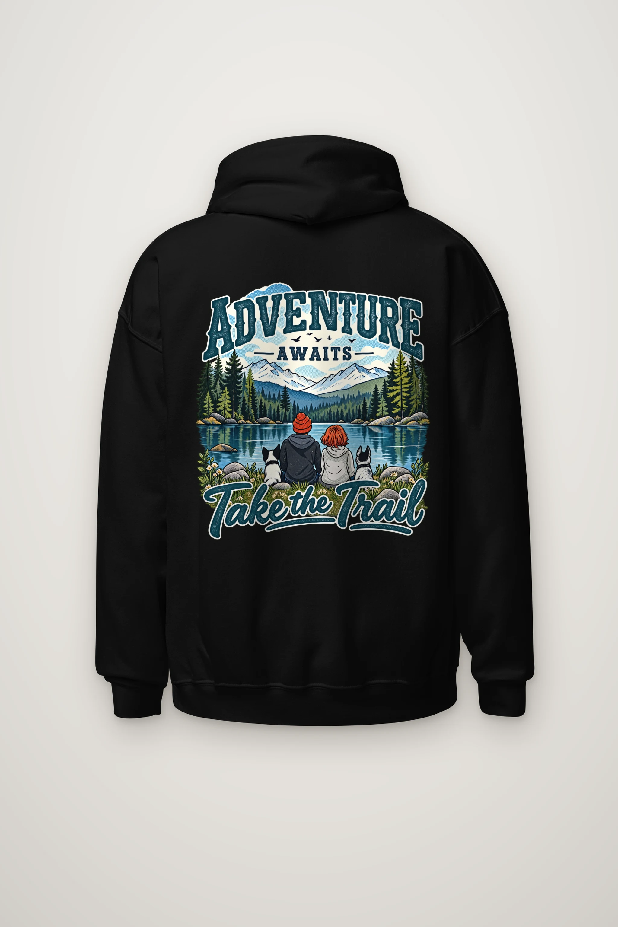 "Adventure Awaits" Heavy Blend Unisex Pullover Hoodie