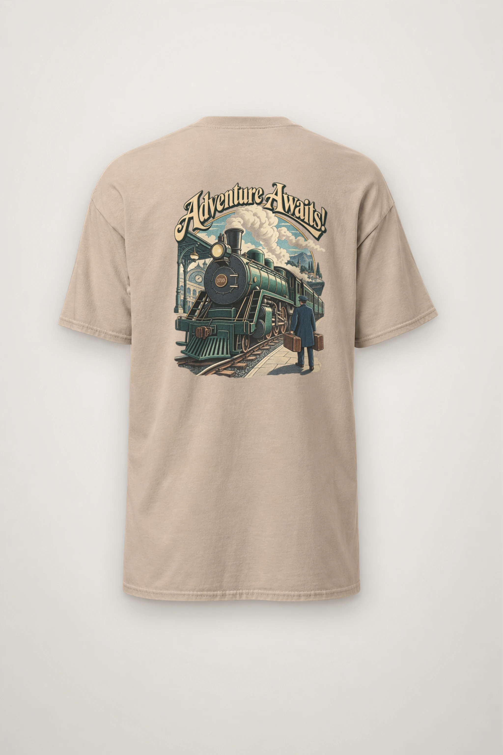 "Adventure Awaits" Heavyweight Unisex Crewneck T-shirt