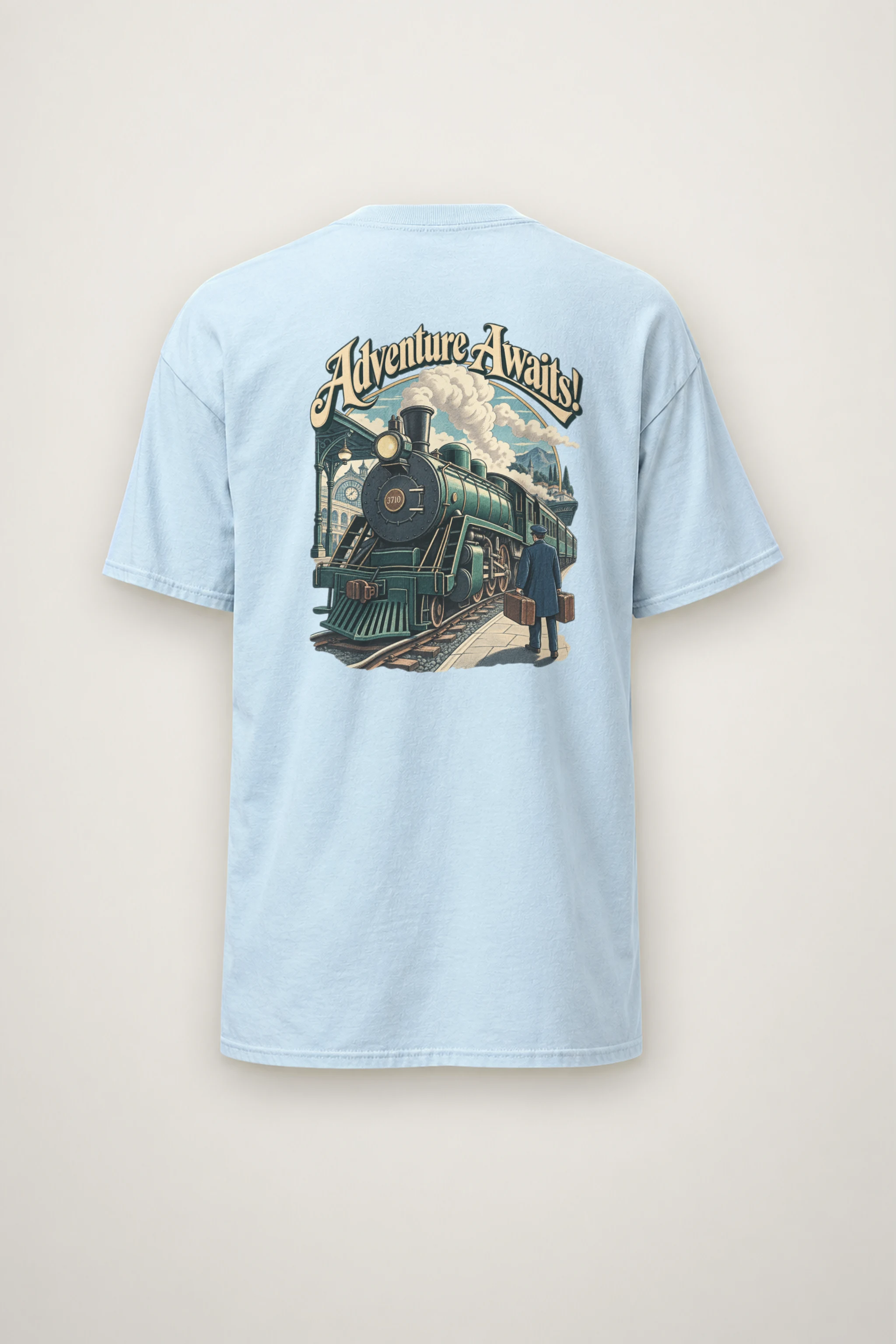 "Adventure Awaits" Heavyweight Unisex Crewneck T-shirt