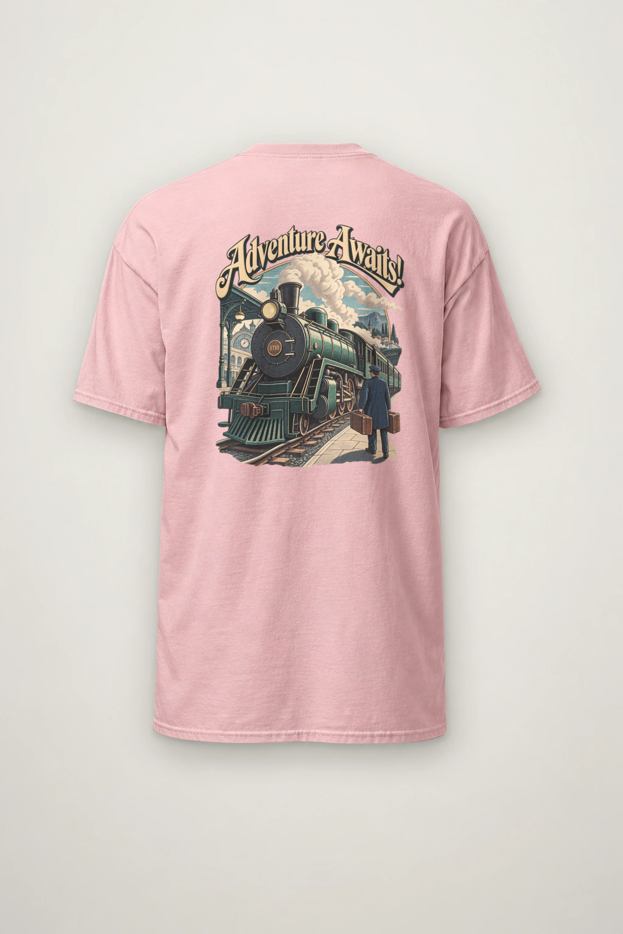 "Adventure Awaits" Heavyweight Unisex Crewneck T-shirt