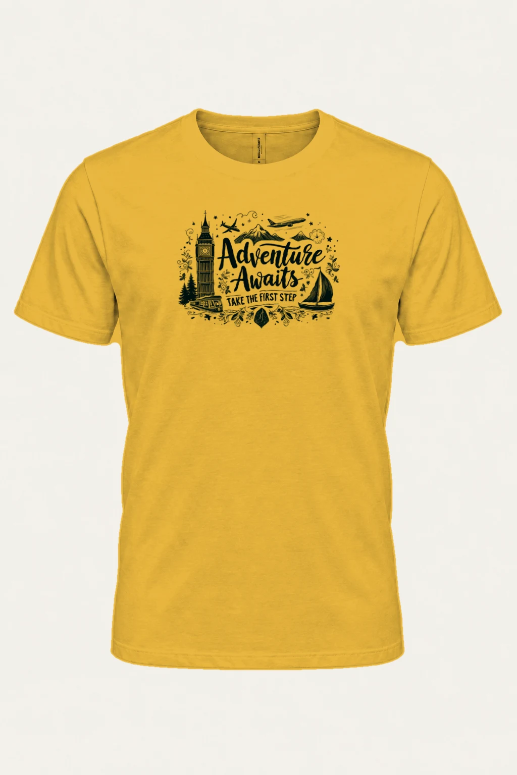 "Adventure Awaits" Heavyweight Unisex Crewneck T-shirt | Gildan 5000