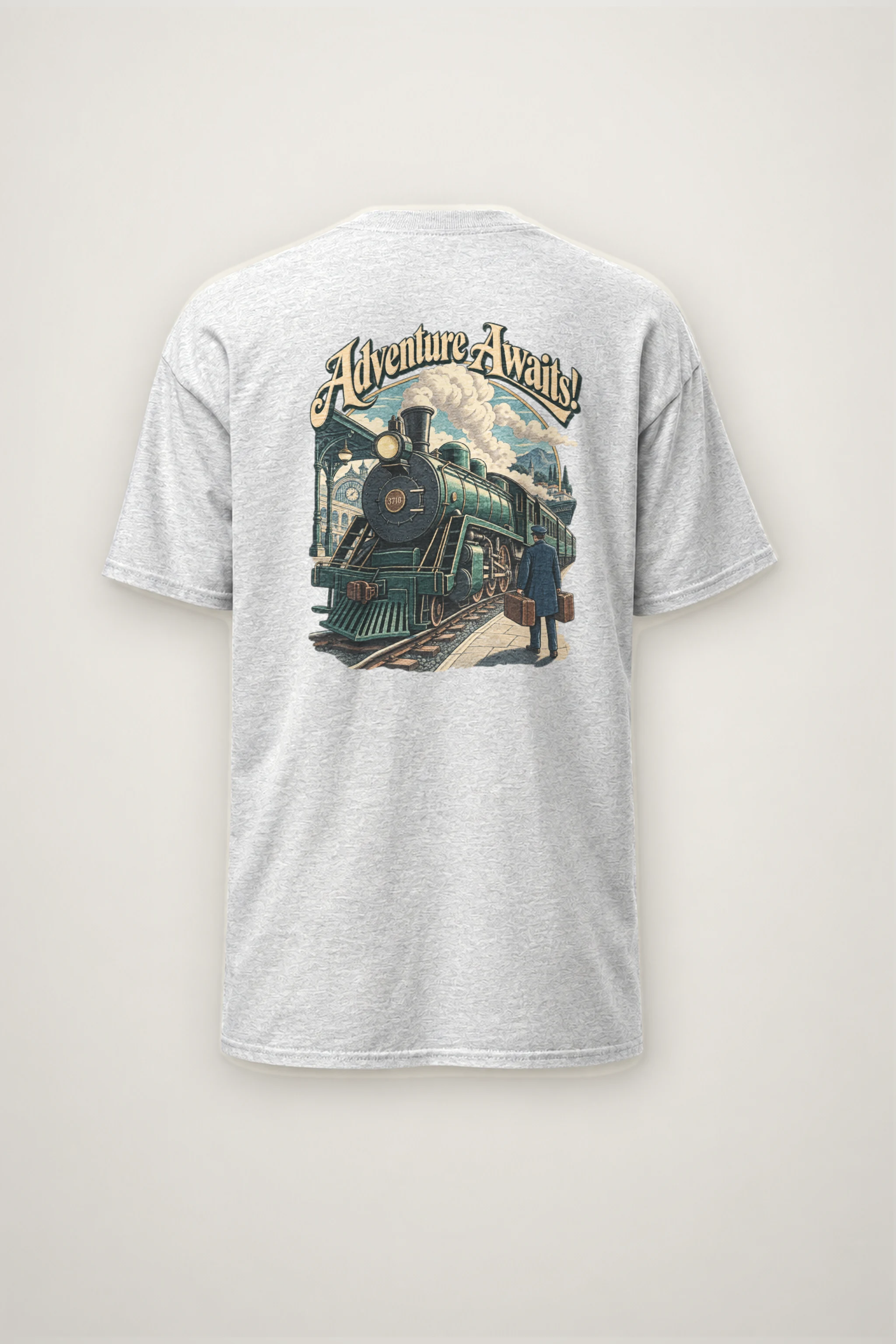 "Adventure Awaits" Heavyweight Unisex Crewneck T-shirt