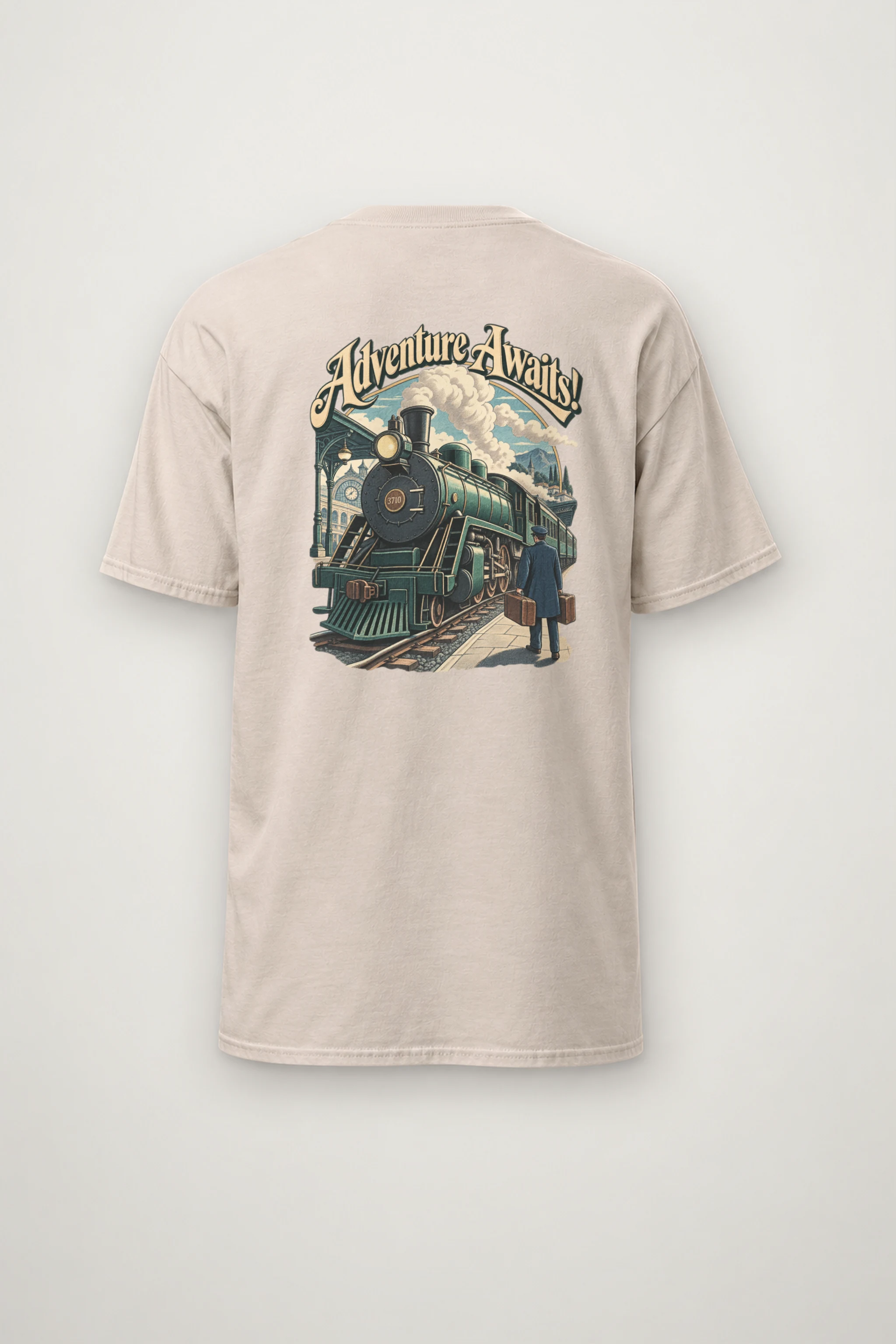 "Adventure Awaits" Heavyweight Unisex Crewneck T-shirt