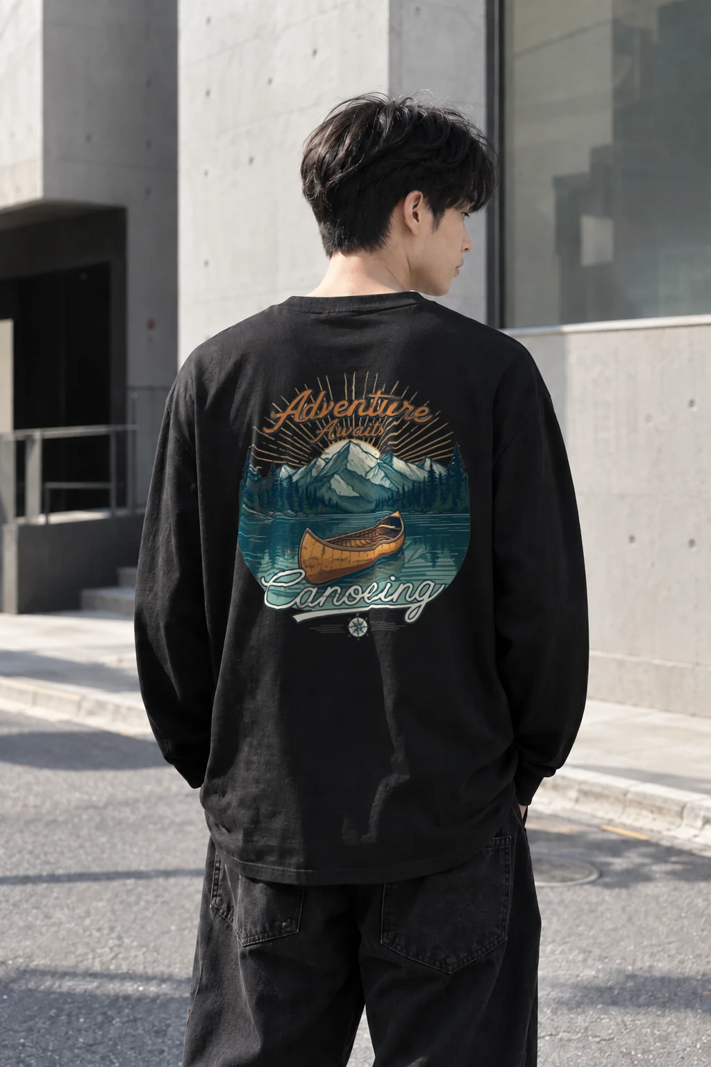 "Adventure Awaits" Unisex Longsleeve T-shirt | Gildan 2400