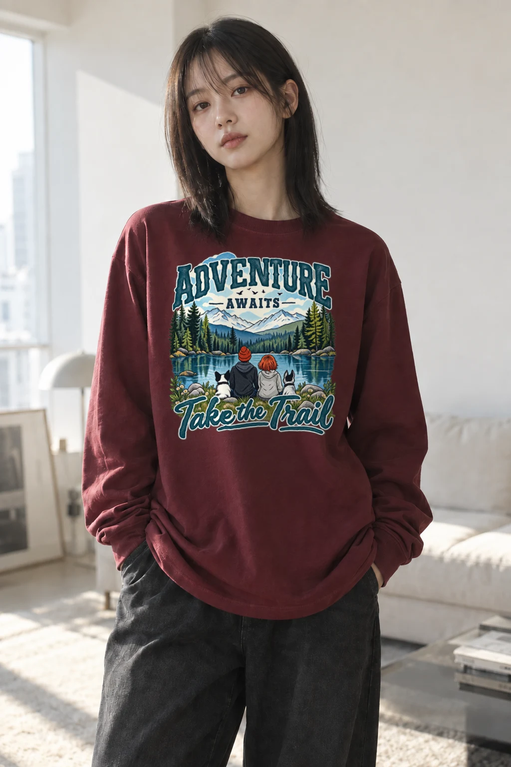 "Adventure Awaits" Unisex Longsleeve T-shirt | Gildan 2400