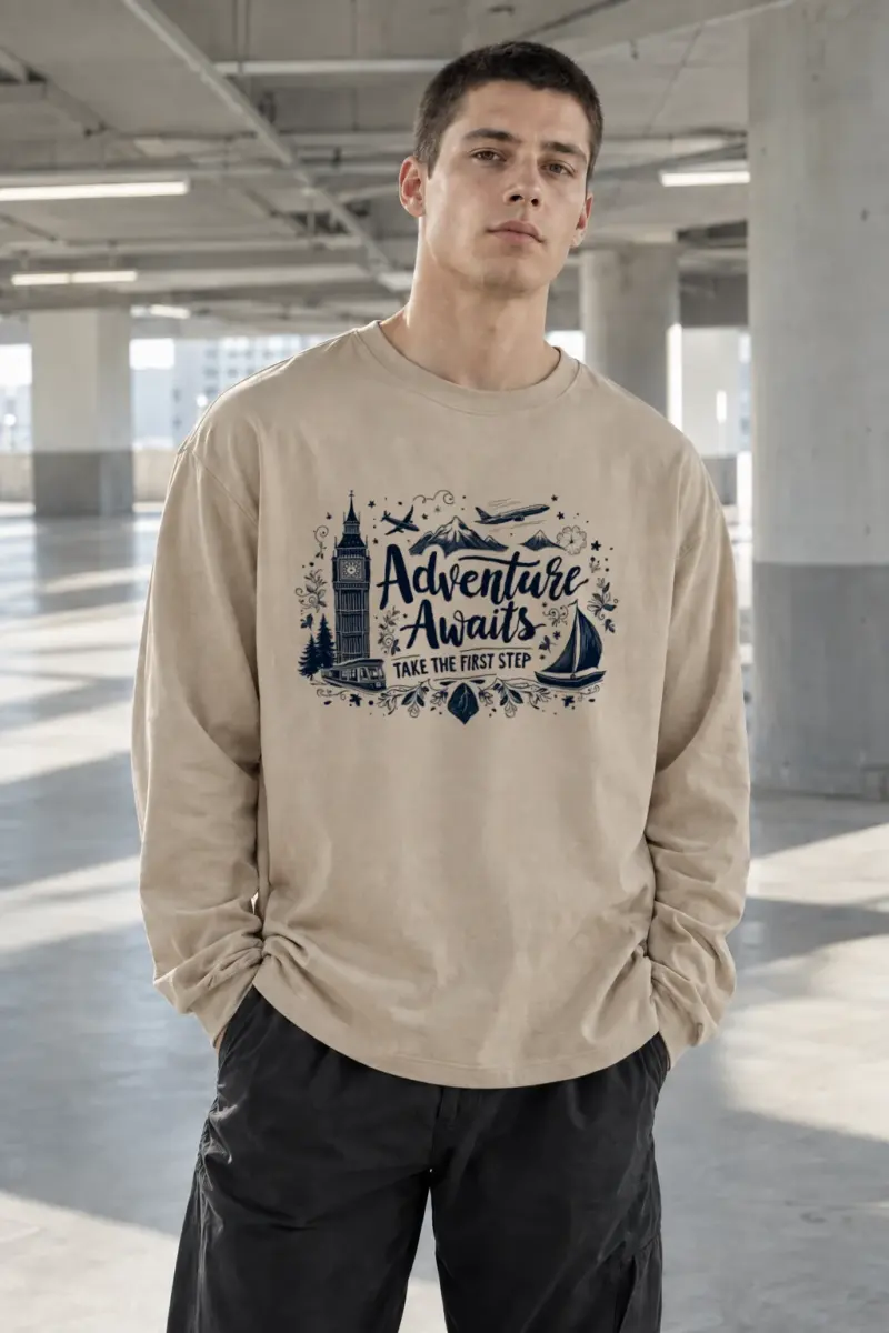 "Adventure Awaits" Unisex Longsleeve T-shirt | Gildan 2400