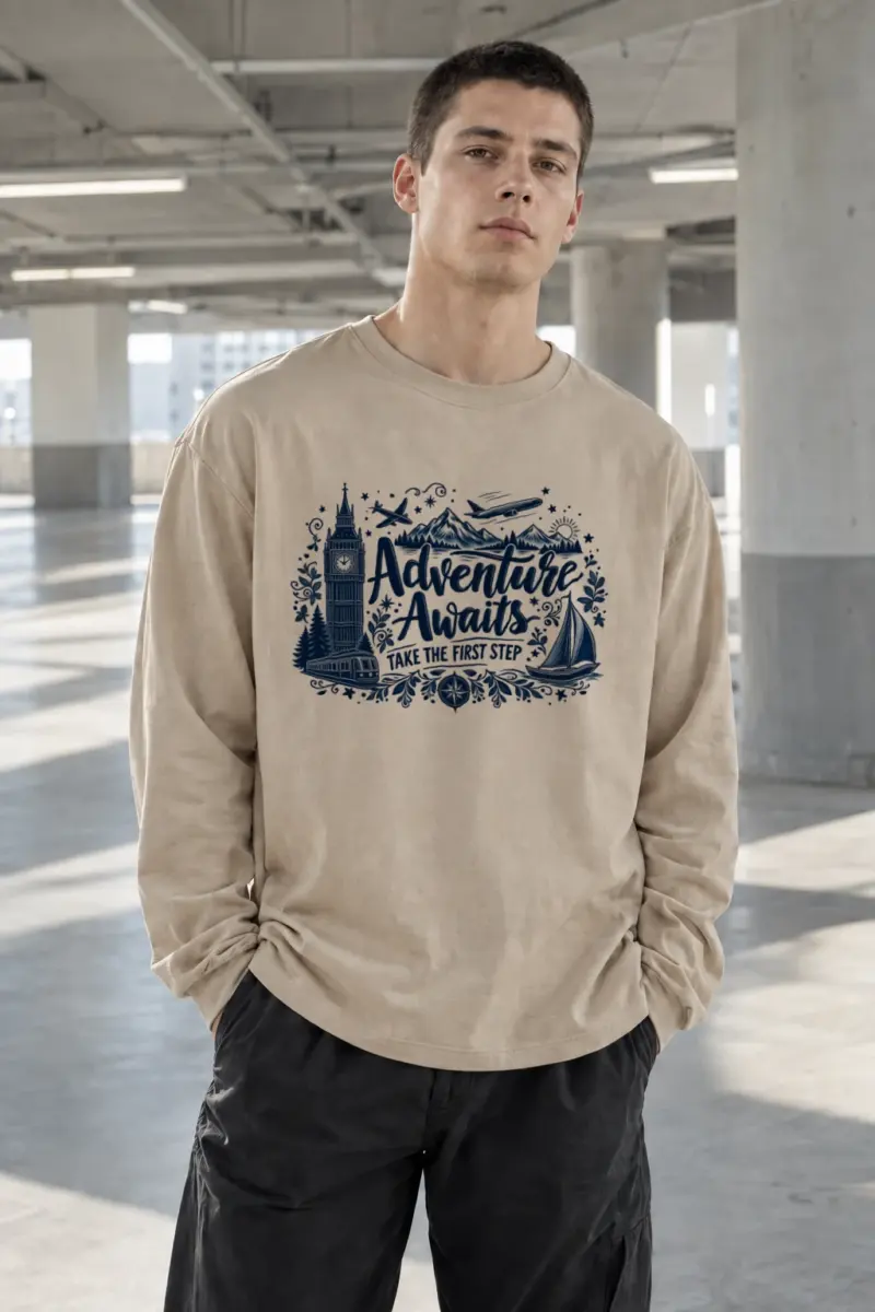 "Adventure Awaits" Unisex Longsleeve T-shirt | Gildan 2400