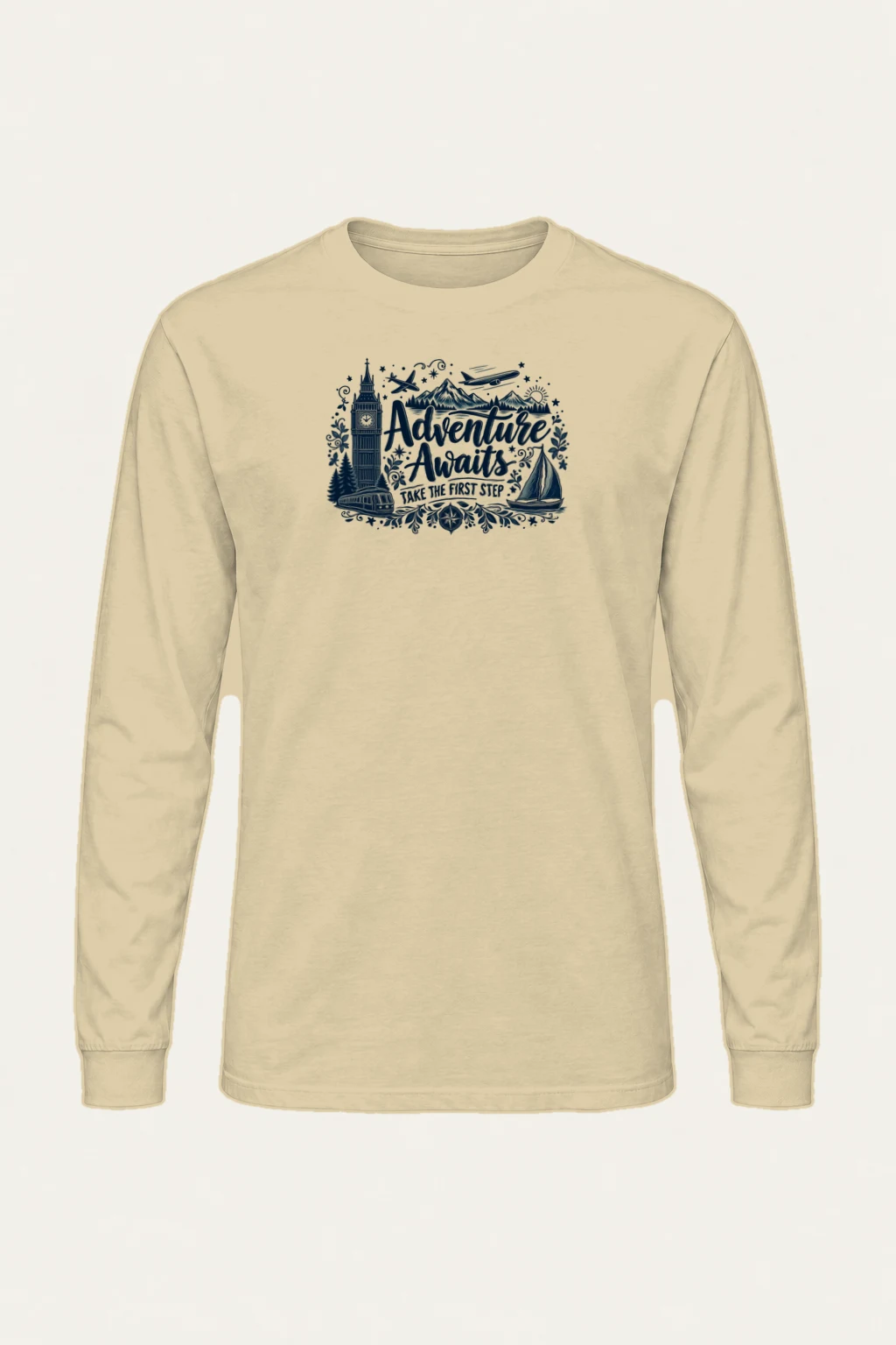 "Adventure Awaits" Unisex Longsleeve T-shirt | Gildan 2400