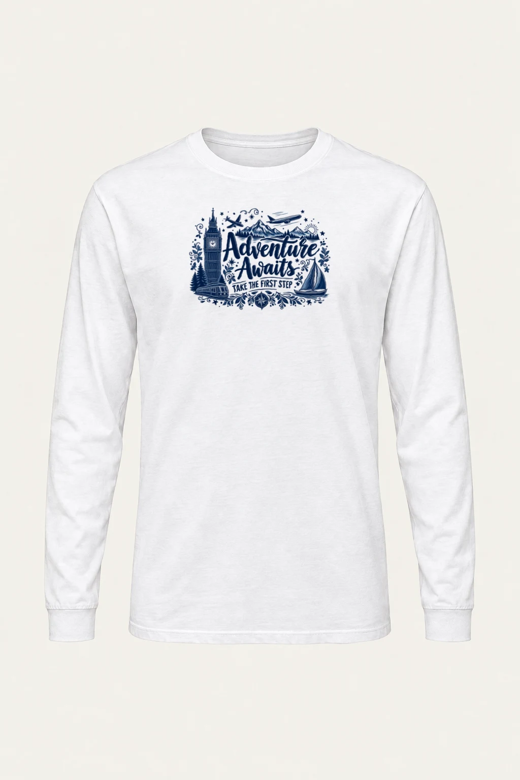 "Adventure Awaits" Unisex Longsleeve T-shirt | Gildan 2400