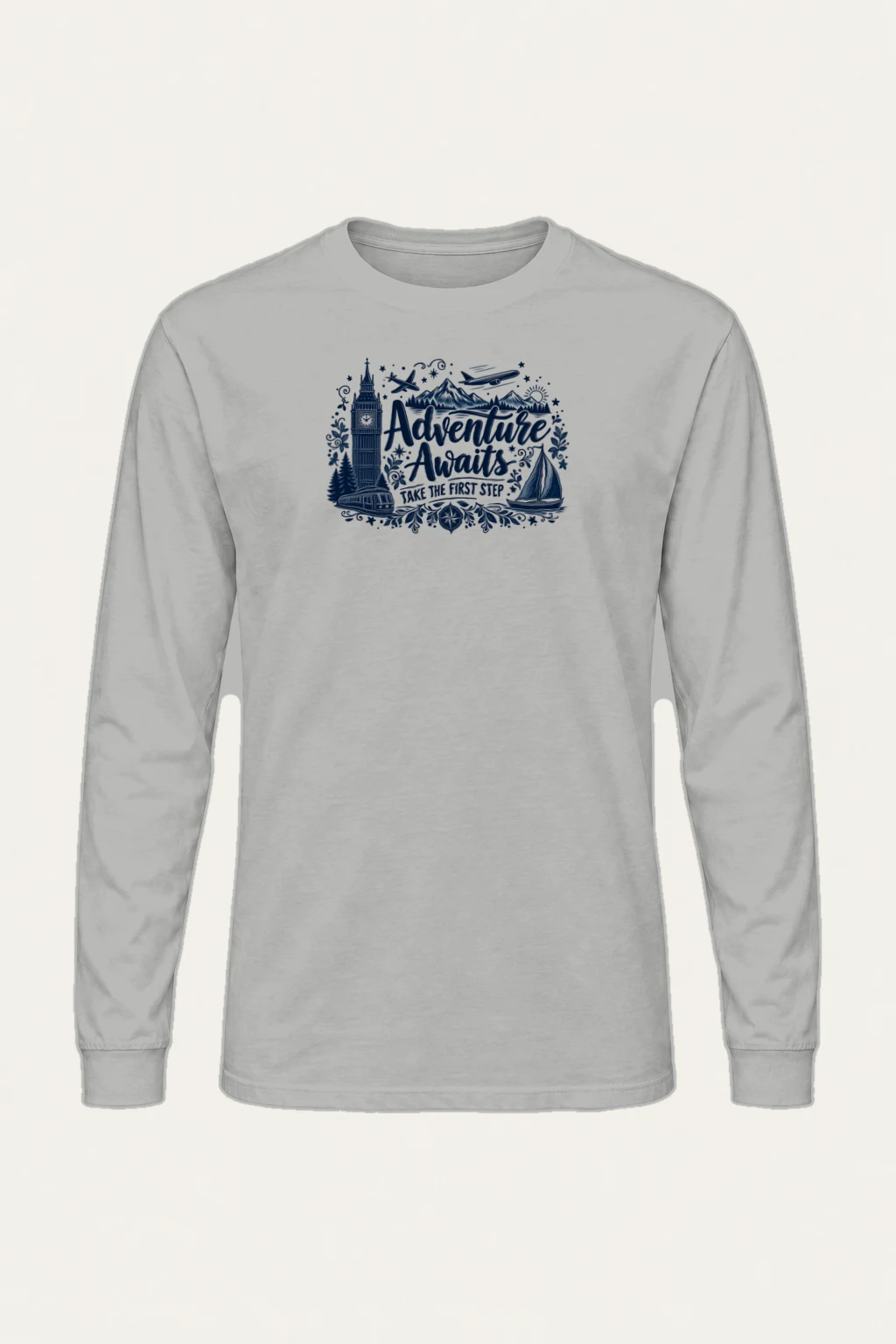 "Adventure Awaits" Unisex Longsleeve T-shirt | Gildan 2400
