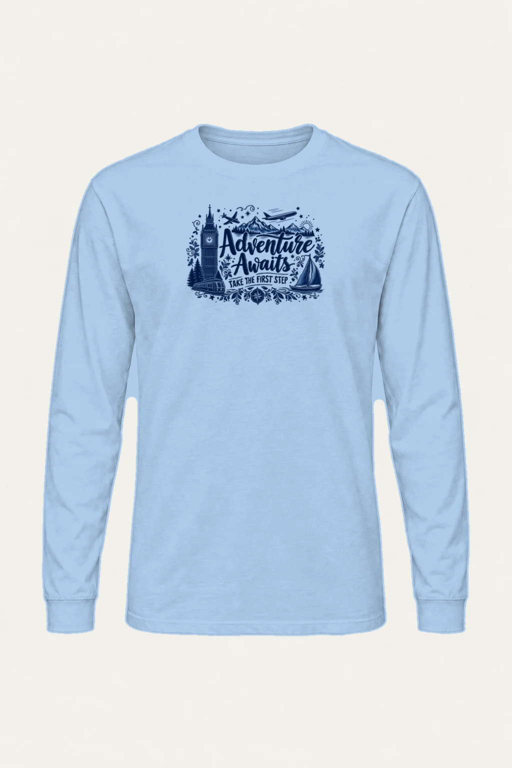 "Adventure Awaits" Unisex Longsleeve T-shirt | Gildan 2400
