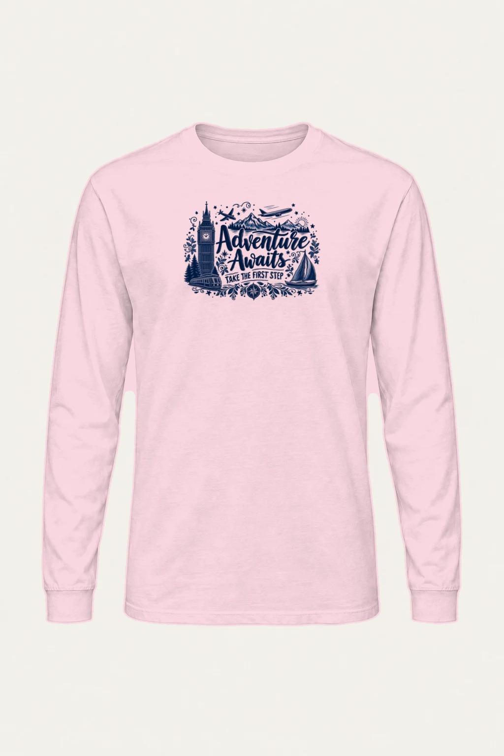 "Adventure Awaits" Unisex Longsleeve T-shirt | Gildan 2400