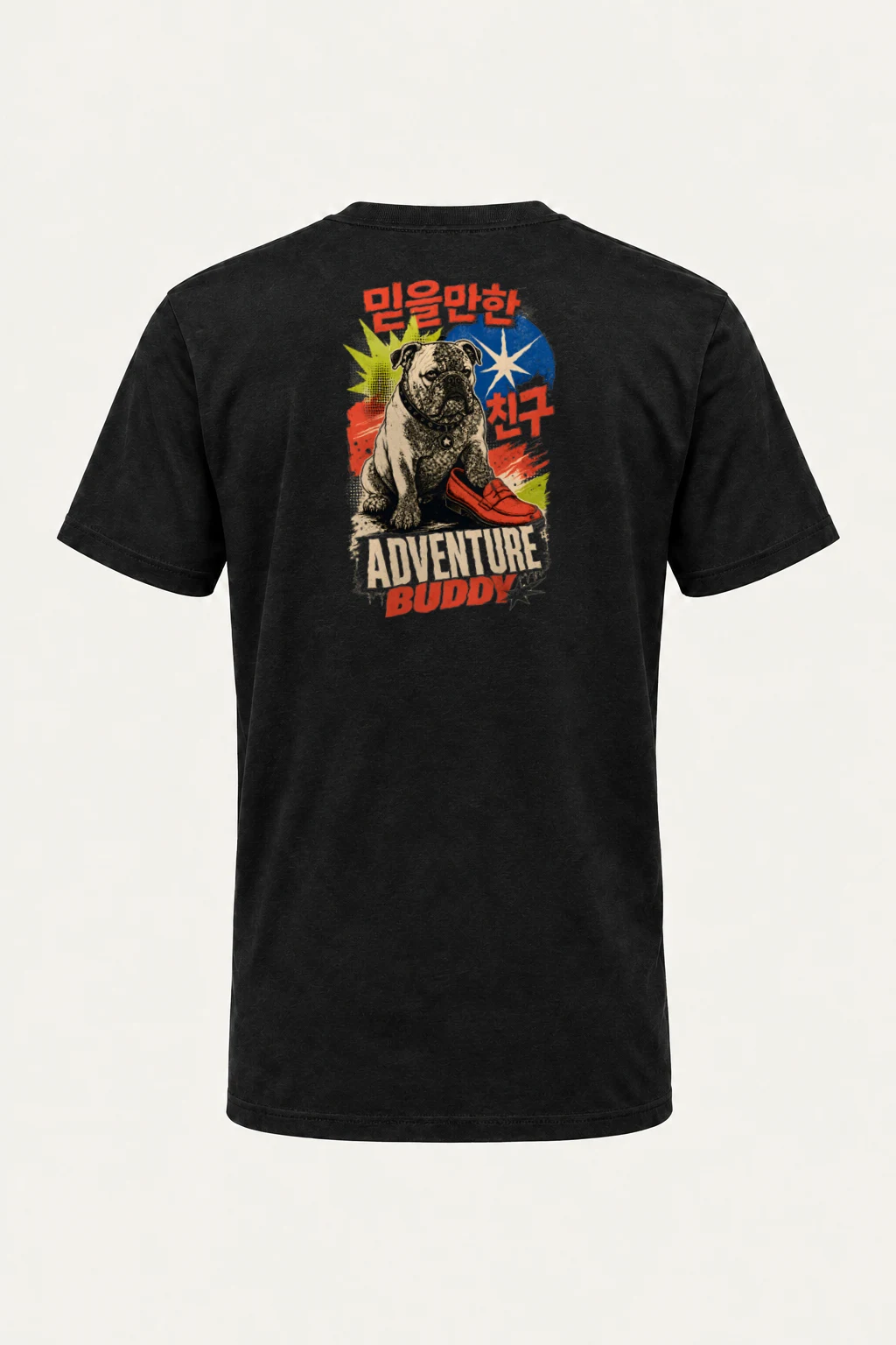 "Adventure Buddy Bulldog" Heavyweight Unisex Crewneck T-shirt | Gildan 5000