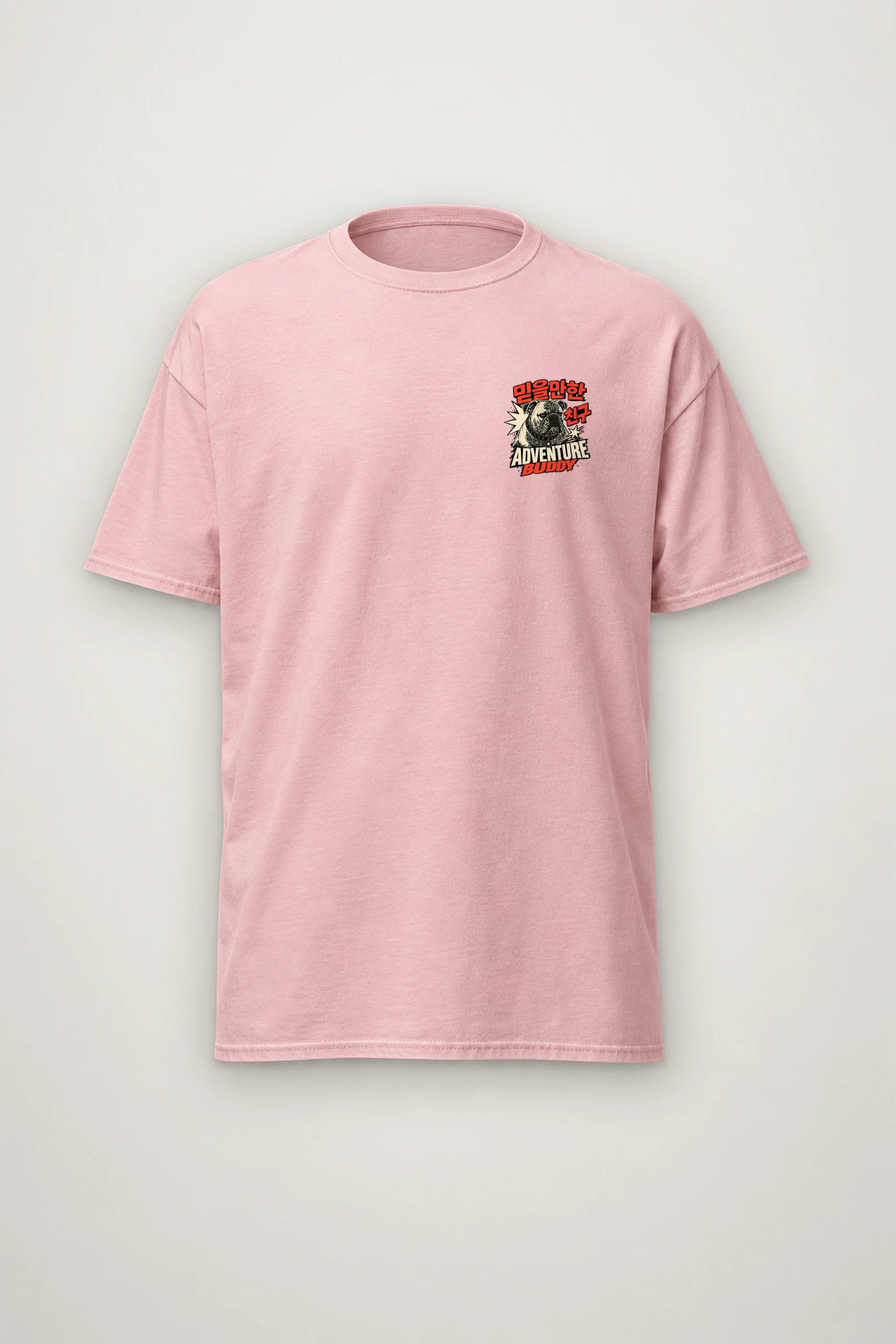 "Adventure Buddy Bulldog" Heavyweight Unisex Crewneck T-shirt