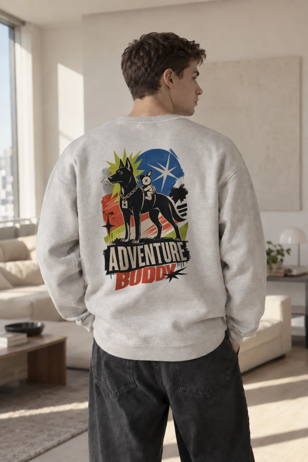 "Adventure Buddy" Heavy Blend Unisex Crewneck Sweatshirt | Gildan 18000
