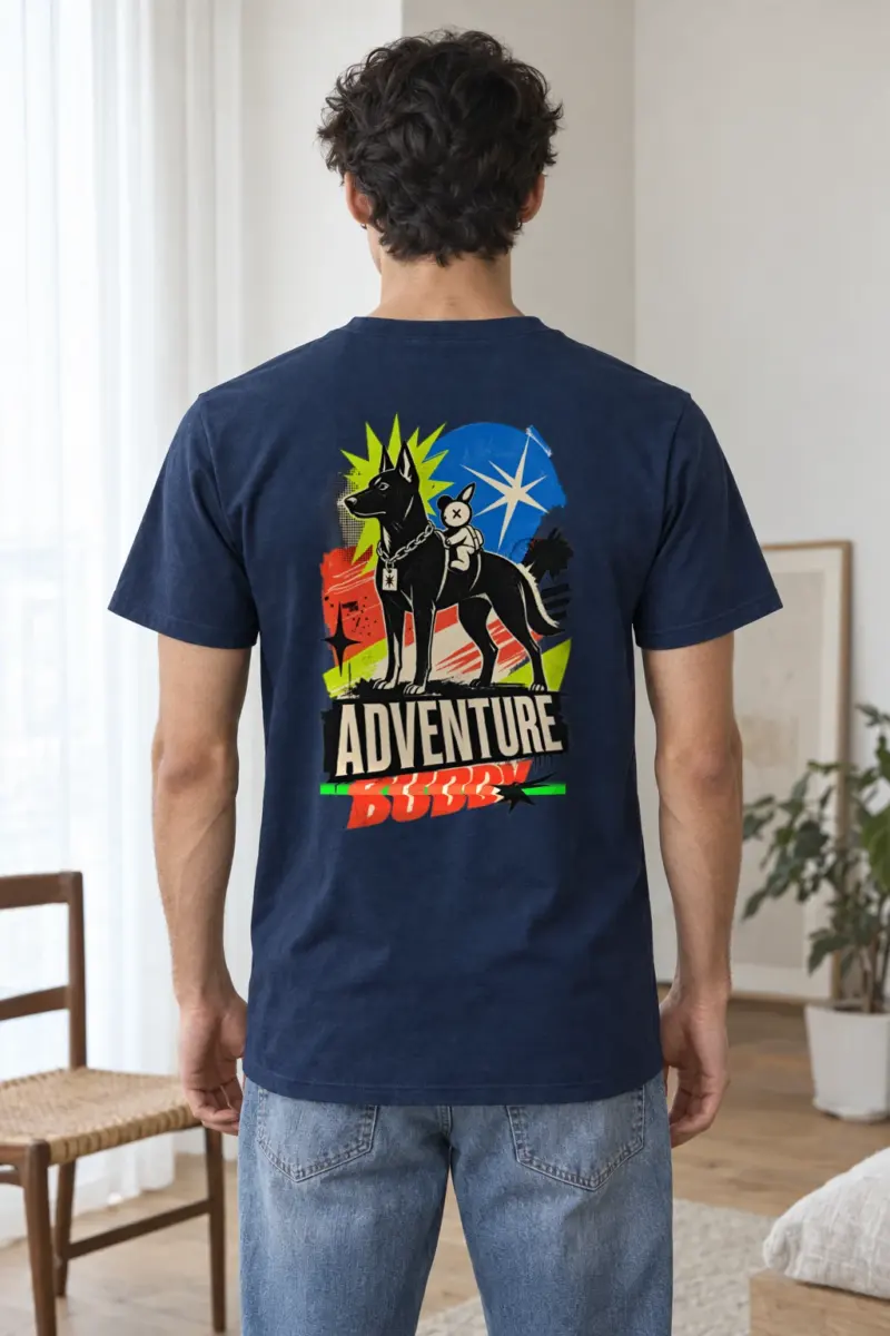 "Adventure Buddy" Heavyweight Unisex Crewneck T-shirt | Gildan 5000