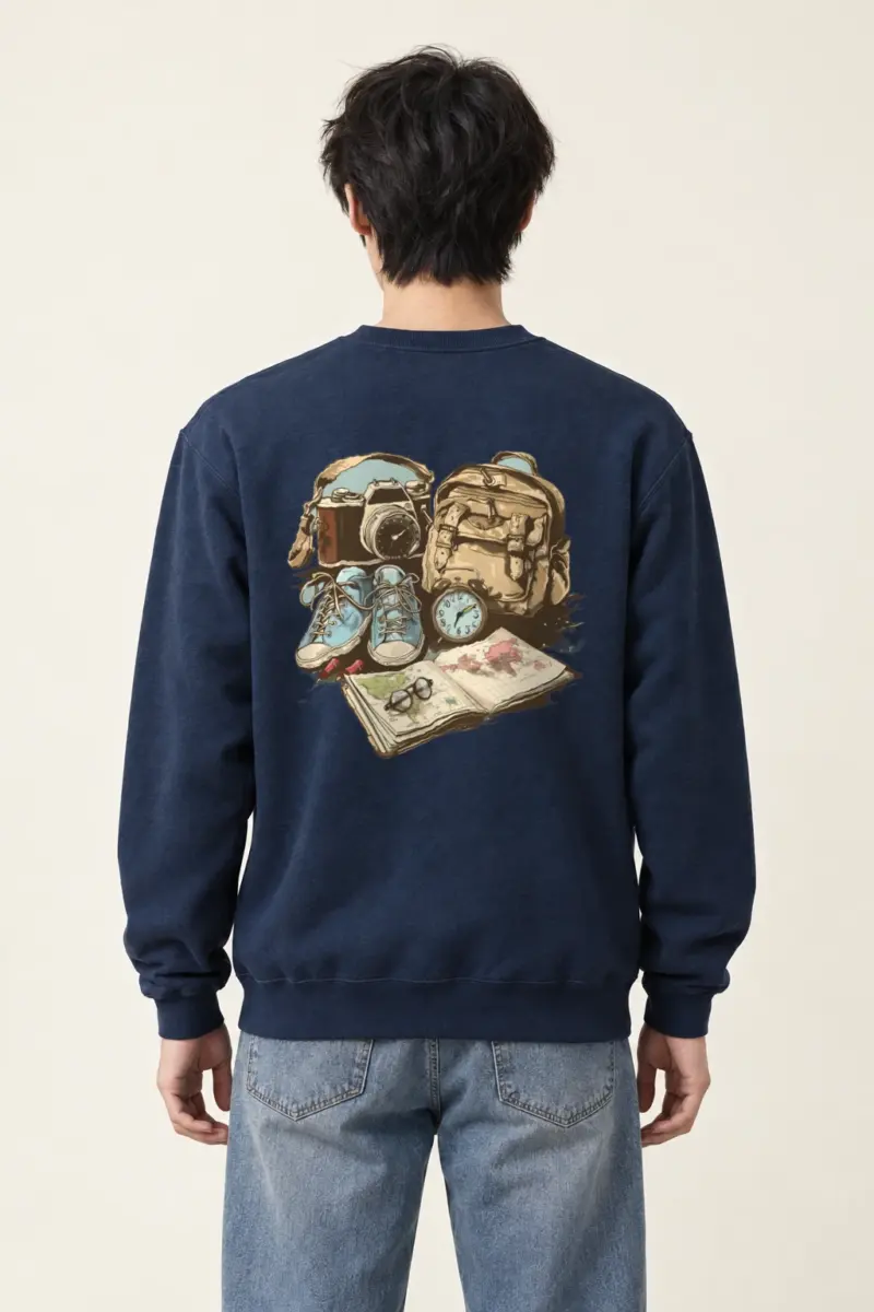 "Adventure Gear Map" Heavy Blend Unisex Crewneck Sweatshirt | Gildan 18000
