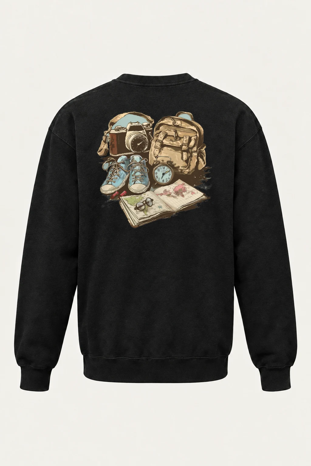 "Adventure Gear Map" Heavy Blend Unisex Crewneck Sweatshirt | Gildan 18000