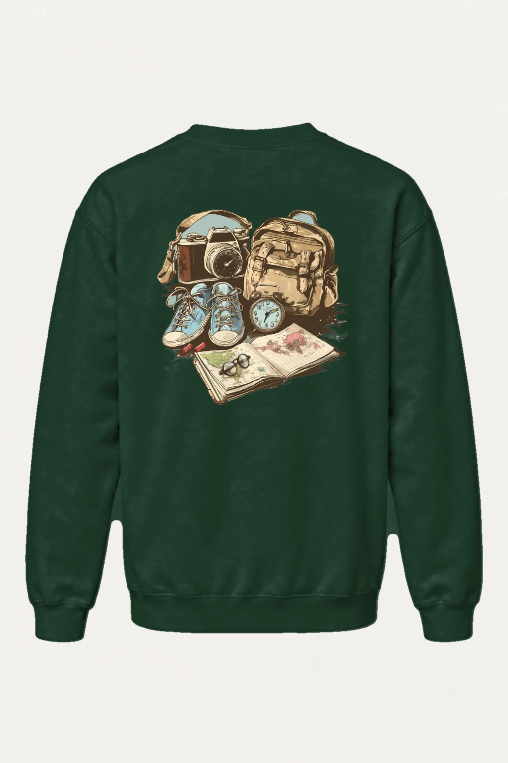 "Adventure Gear Map" Heavy Blend Unisex Crewneck Sweatshirt | Gildan 18000