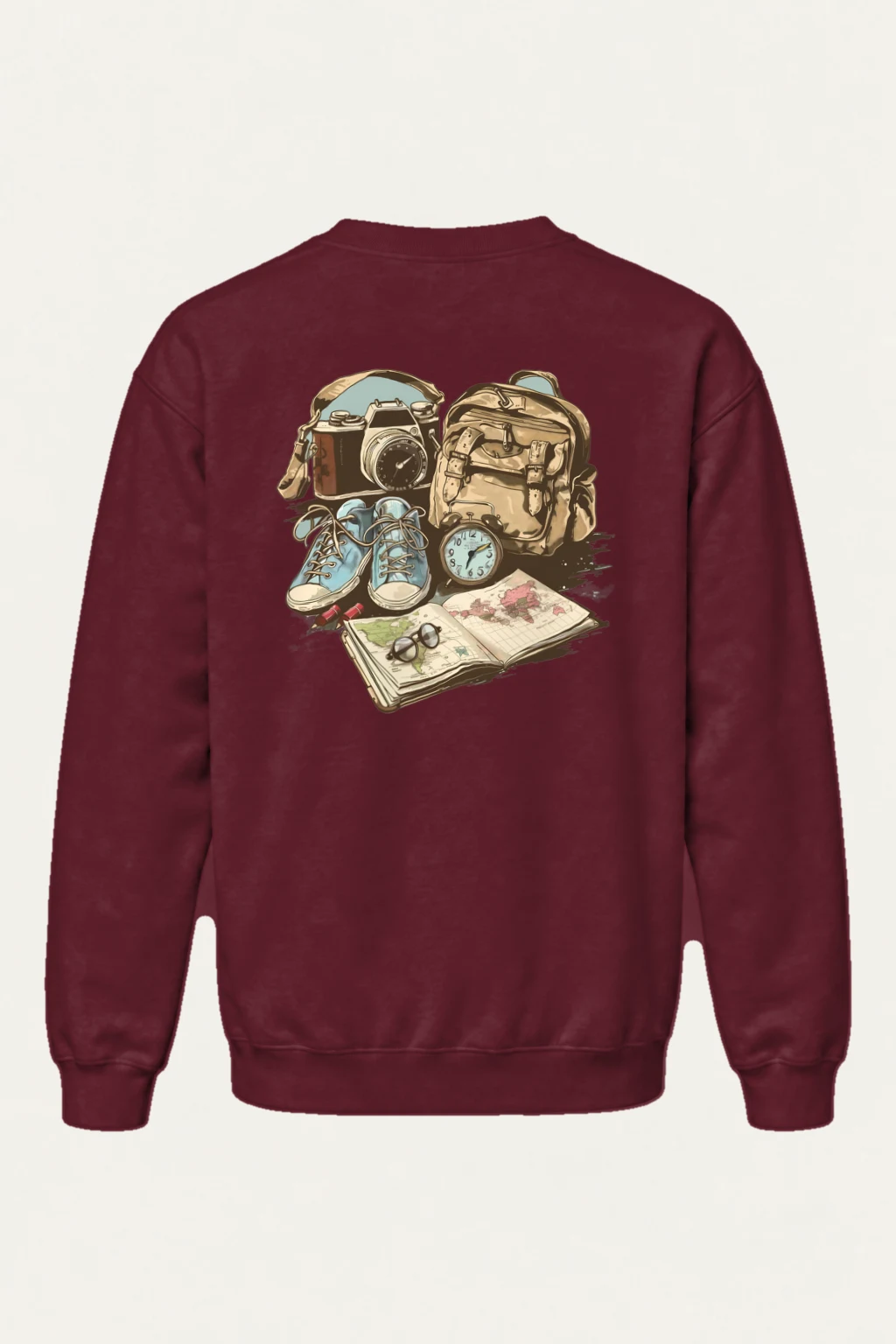"Adventure Gear Map" Heavy Blend Unisex Crewneck Sweatshirt | Gildan 18000