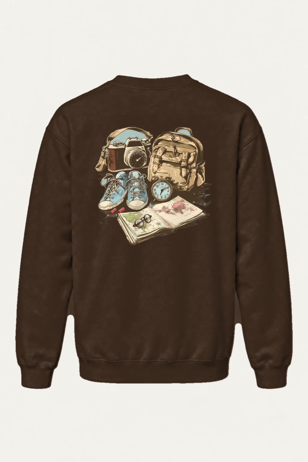 "Adventure Gear Map" Heavy Blend Unisex Crewneck Sweatshirt | Gildan 18000