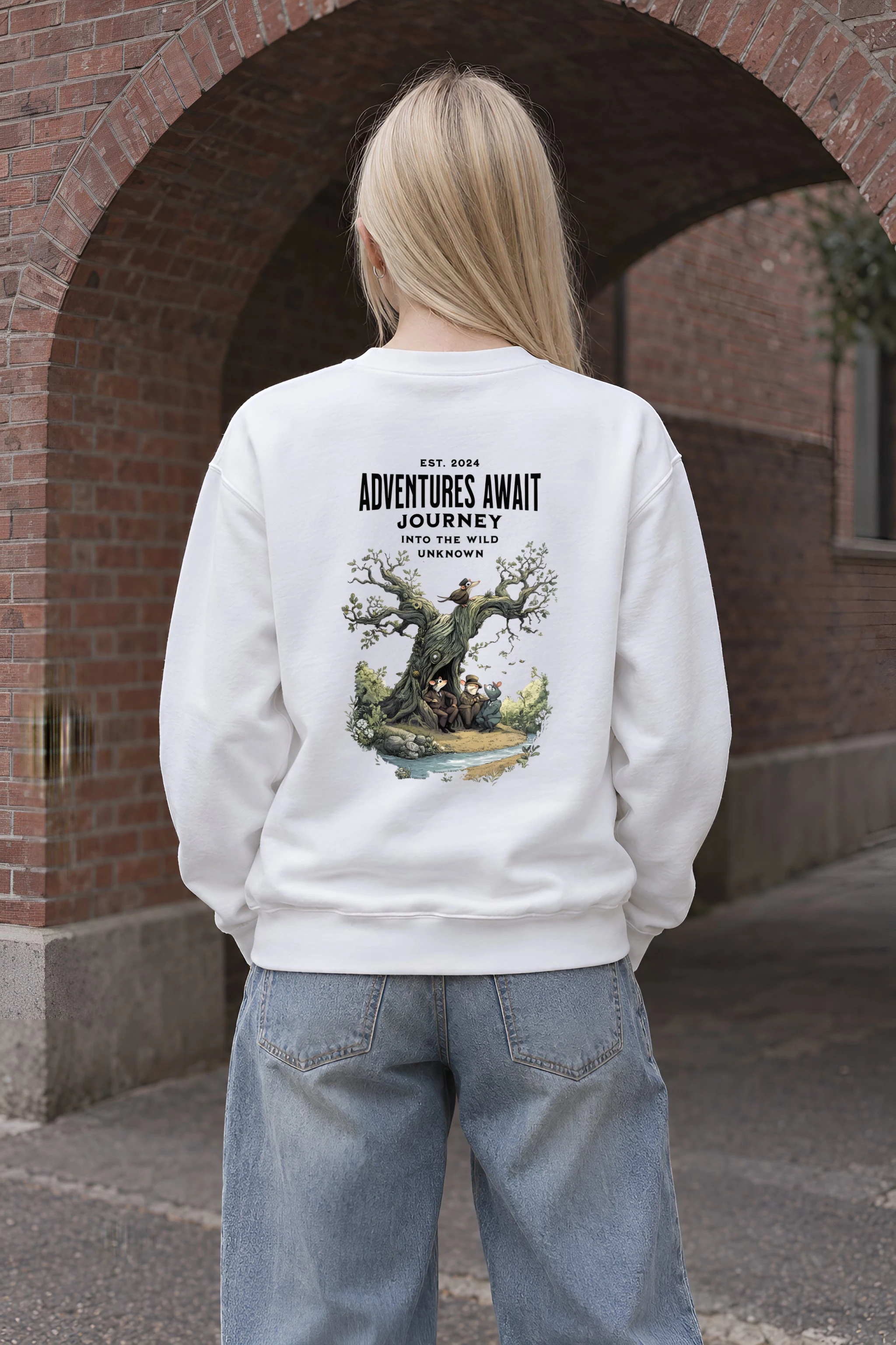 "Adventures Await" 1 Crewneck Sweatshirt