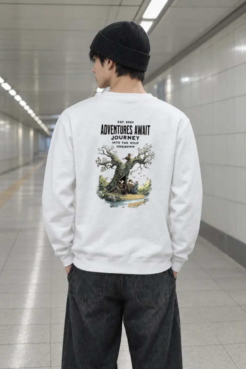 "Adventures Await" Heavy Blend Unisex Crewneck Sweatshirt