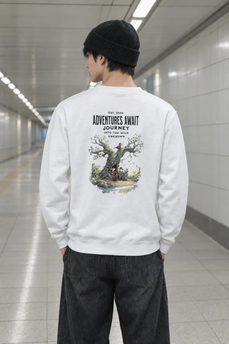 "Adventures Await" Heavy Blend Unisex Crewneck Sweatshirt