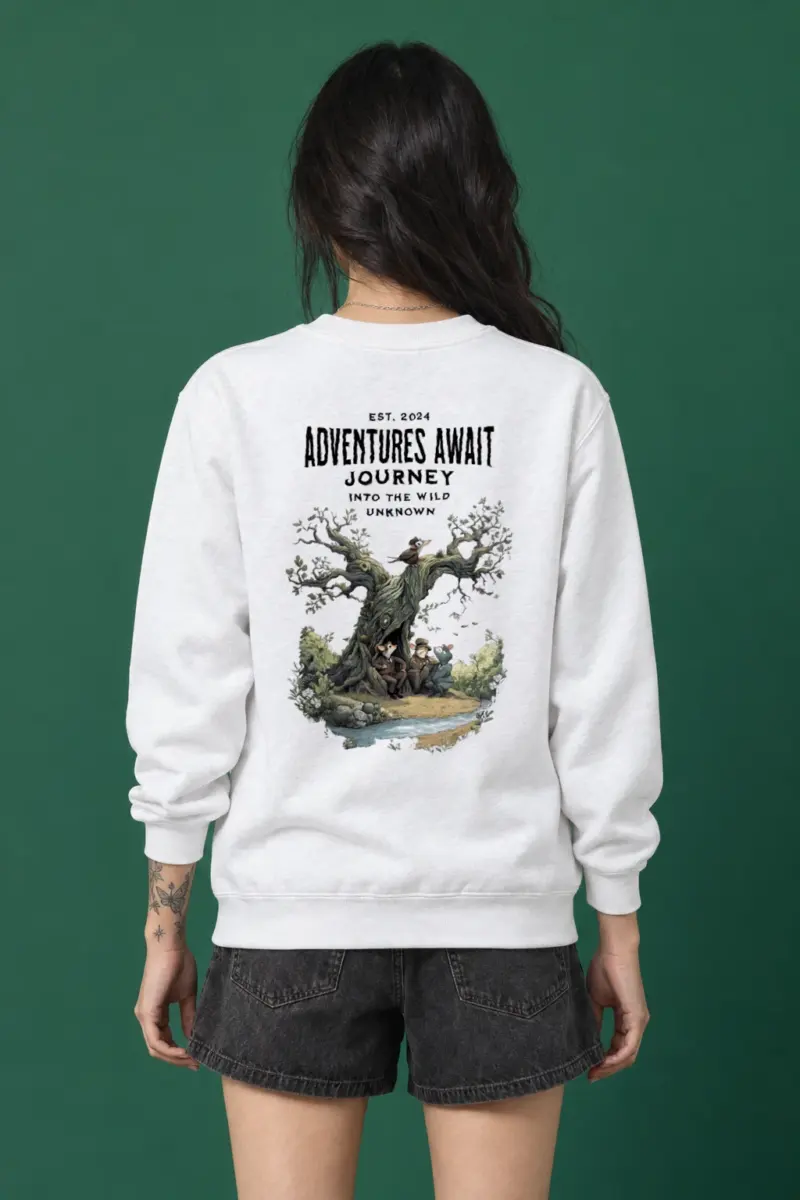 "Adventures Await" Heavy Blend Unisex Crewneck Sweatshirt